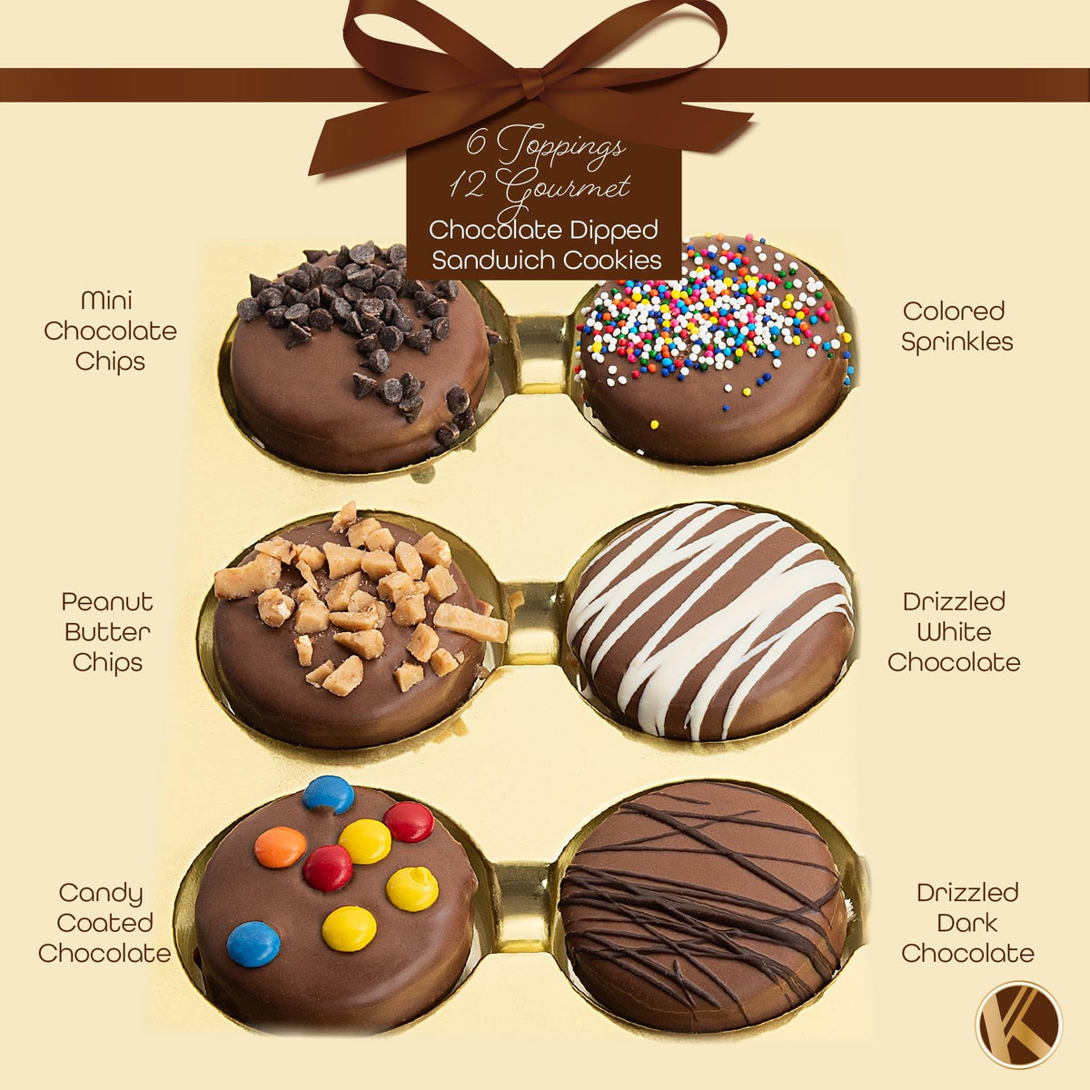 Nut Cravings Kremery Creamy Chocolate Cookies Gift Box – Kosher Dairy, 12 Cookies