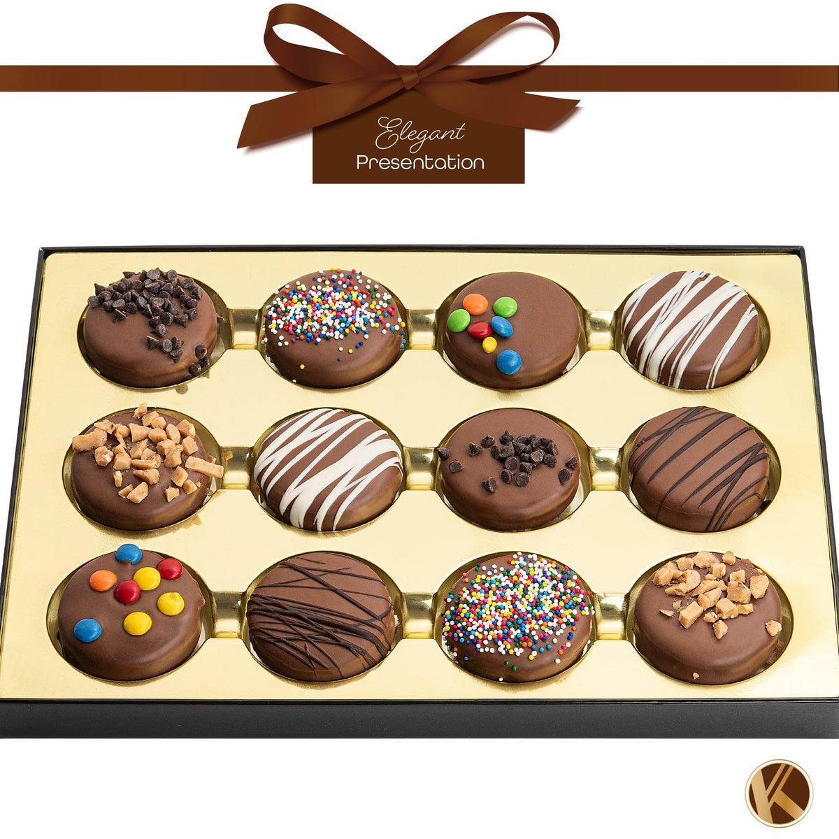 Nut Cravings Kremery Creamy Chocolate Cookies Gift Box – Kosher Dairy, 12 Cookies