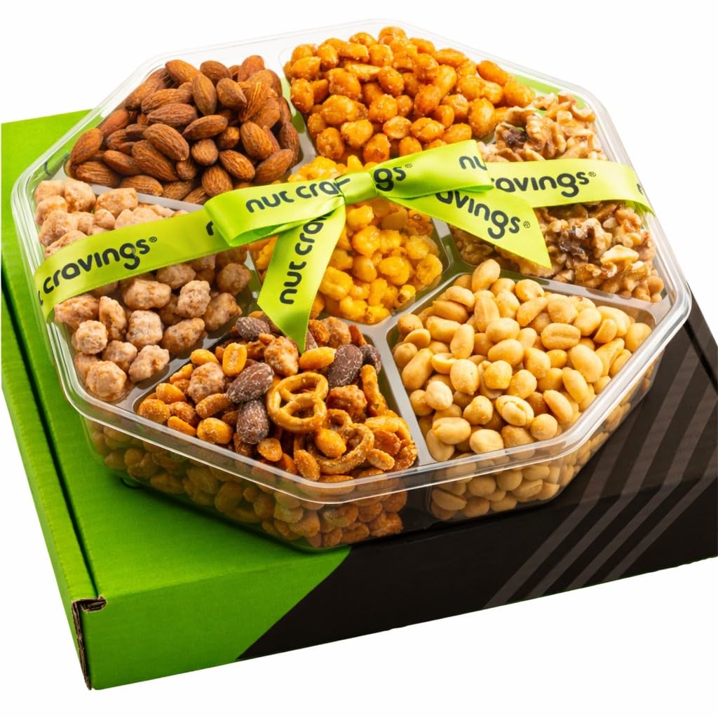 Nut Cravings Mothers Day Treats – 7-Assortment Mixed Nuts Gift Basket, 1 lb