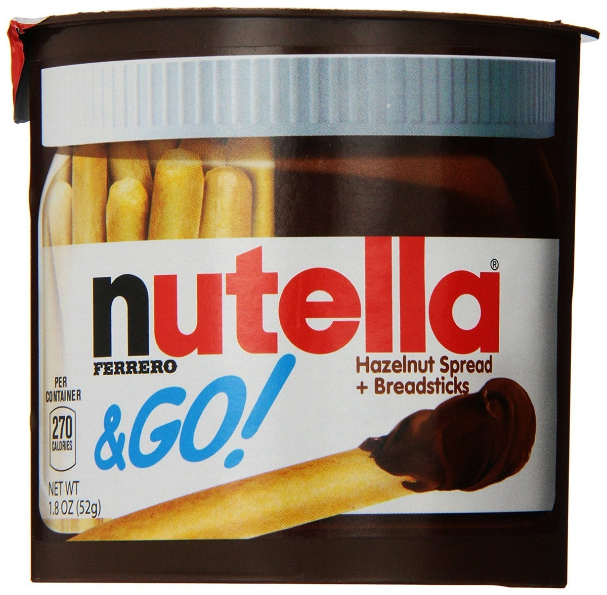 Nutella and Go Snack Packs – Hazelnut Spread with Breadsticks, 1.8 oz, Pack of 48