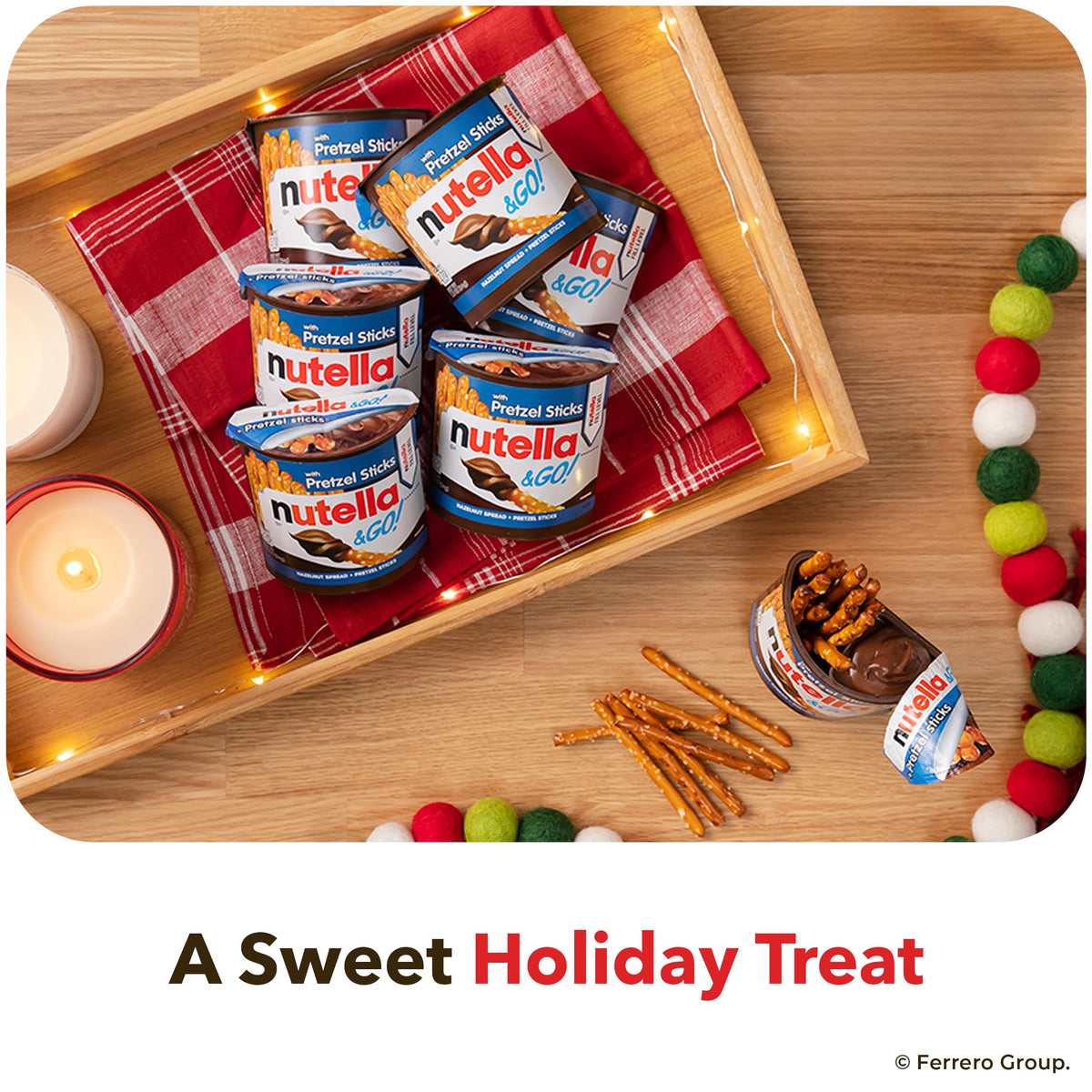 Nutella & GO! Chocolate Hazelnut Spread with Cocoa + Pretzel Sticks – 24 Snack Packs