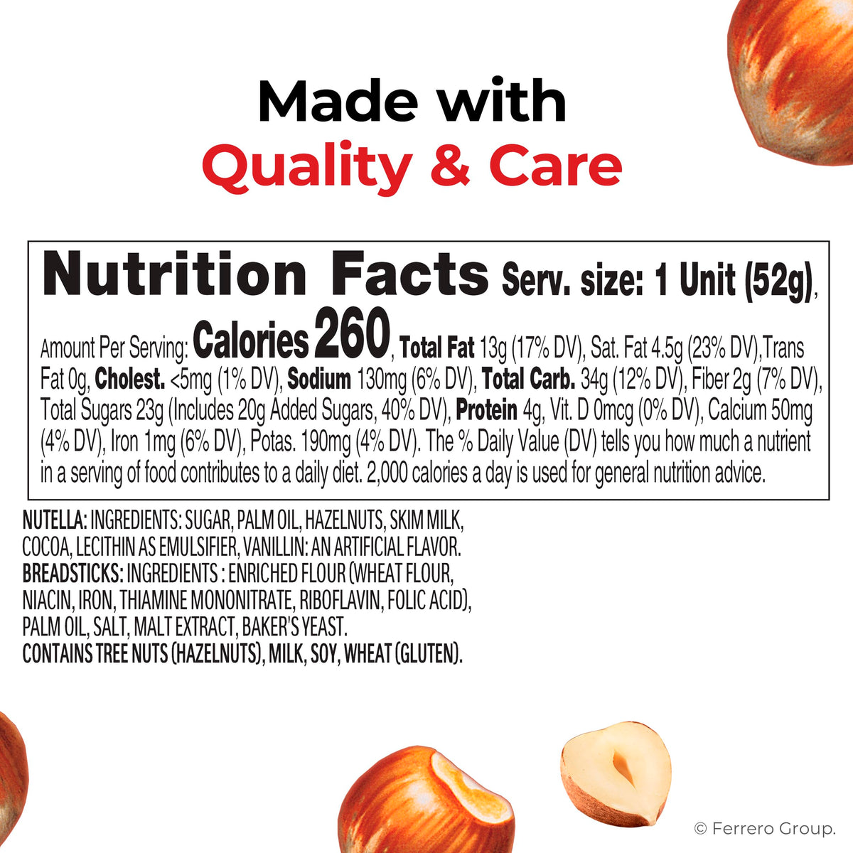 Nutella & GO! Chocolate Hazelnut Spread with Cocoa + Breadsticks – 24 Bulk Snack Packs