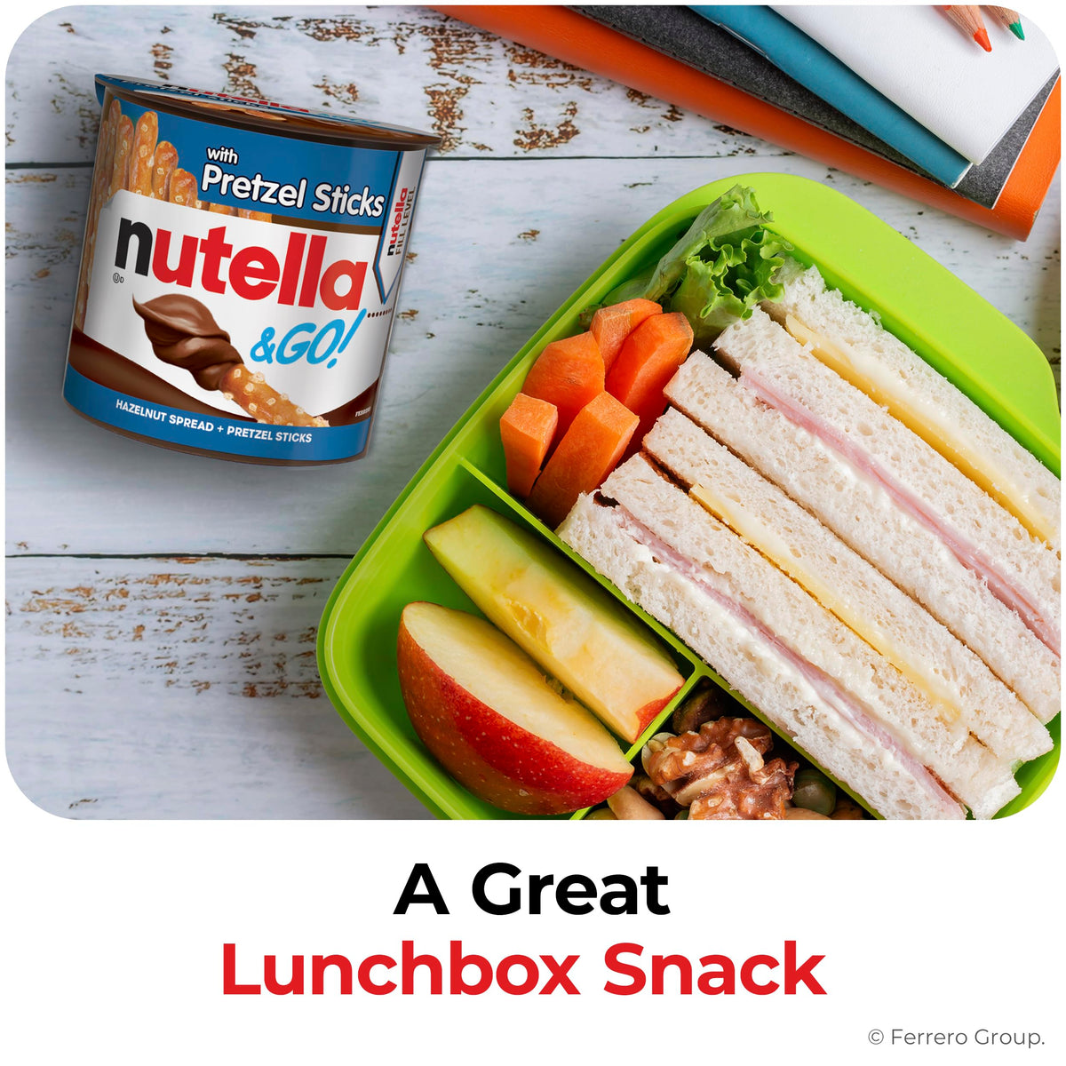 Nutella & GO! Chocolate Hazelnut Spread with Cocoa + Pretzel Sticks – 24 Snack Packs