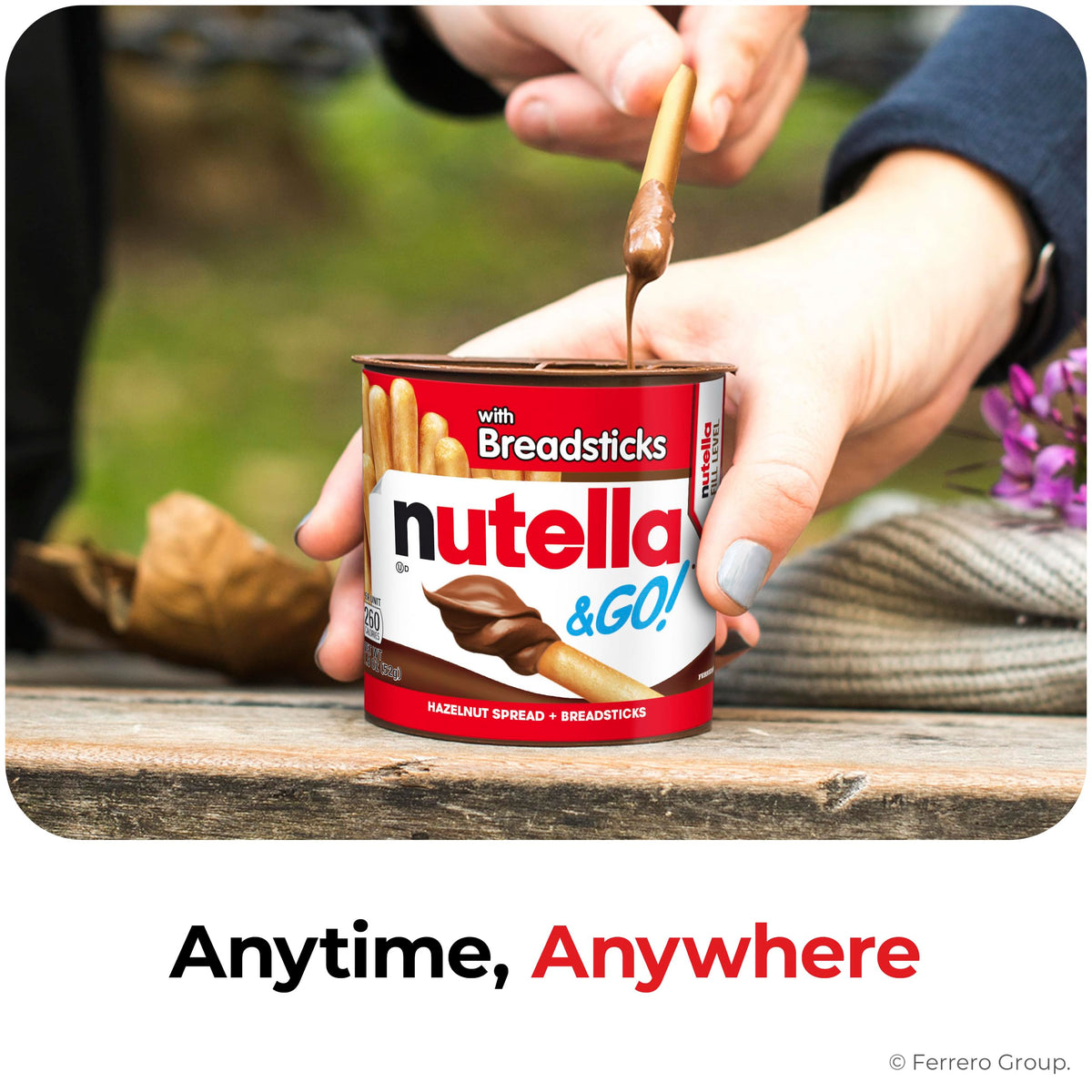 Nutella & GO! Chocolate Hazelnut Spread with Cocoa + Breadsticks - 12 Snack Cups, 1.8 oz Each