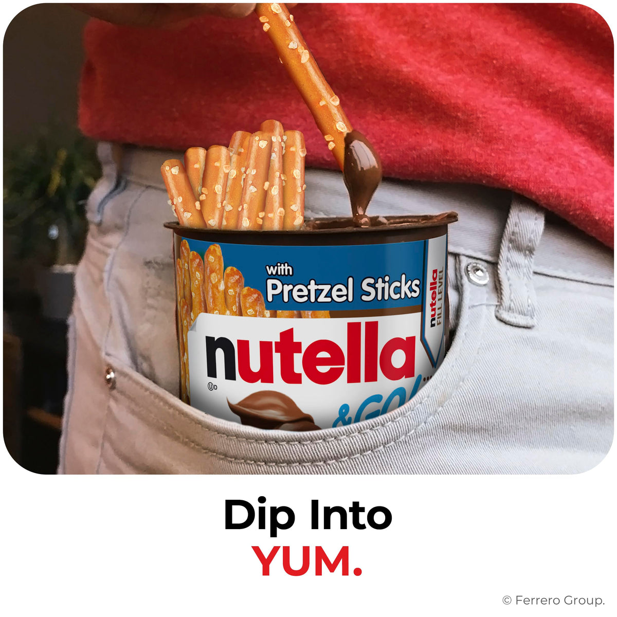 Nutella & GO! Chocolate Hazelnut Spread with Cocoa + Pretzel Sticks – 12 Snack Packs (1.9 oz Each)