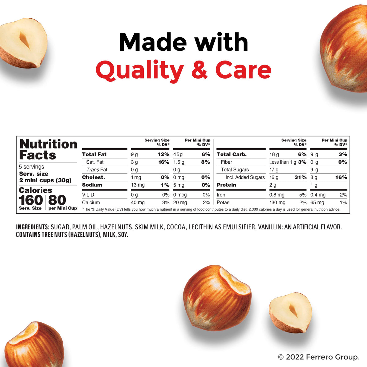Nutella Hazelnut Spread with Cocoa – Creamy 0.52 oz Cups, 120-Pack Bulk