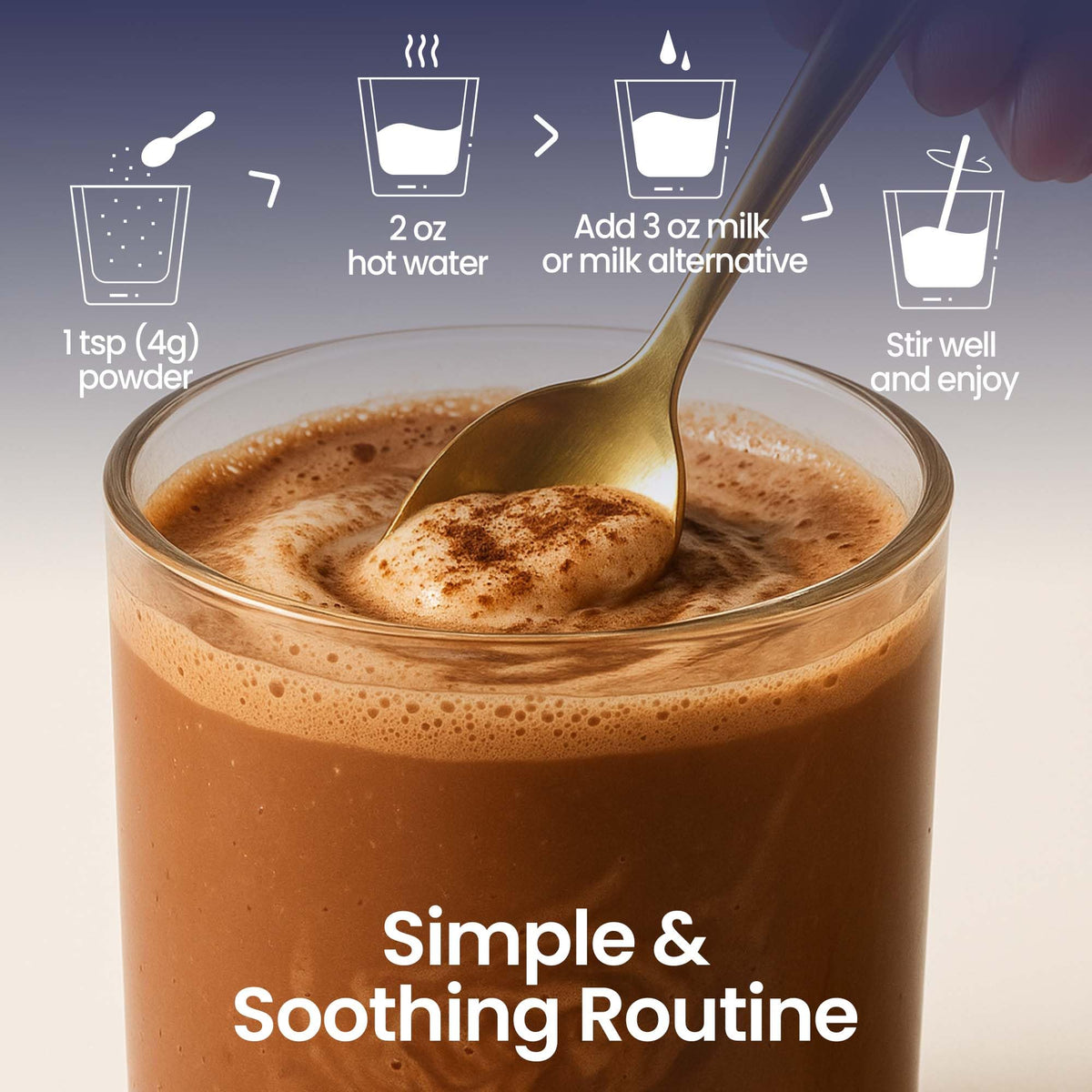 60 Servings Mushroom Hot Cocoa for Sleep, Calm & Immunity | 14 Mushroom Extracts, Magnesium Glycinate, 5mg Melatonin | Non-GMO, Keto-Friendly | NutraTaste