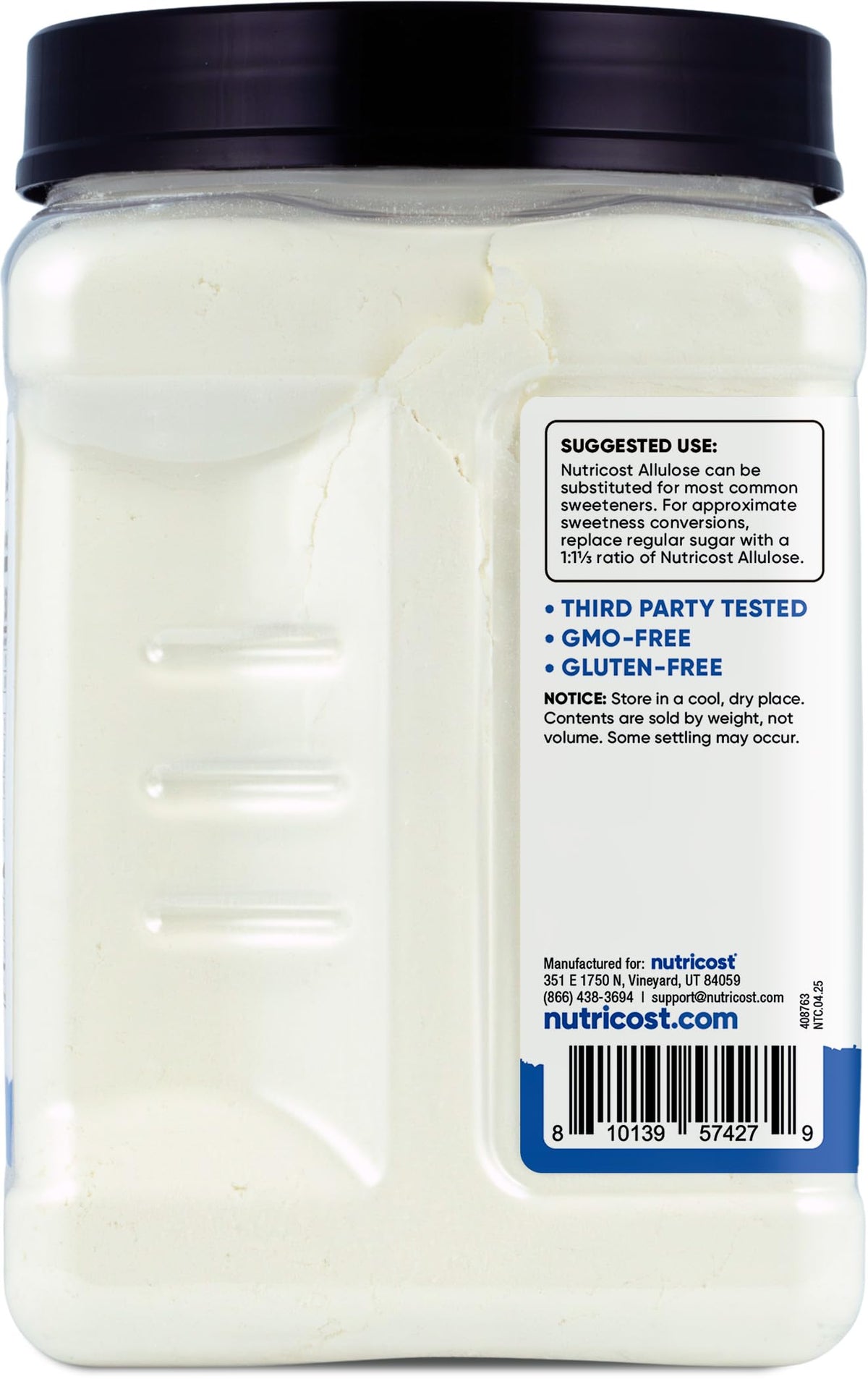 Nutricost Allulose Sweetener (3 LB) – 0 Calorie, Low Carb, Keto Friendly Sugar Substitute