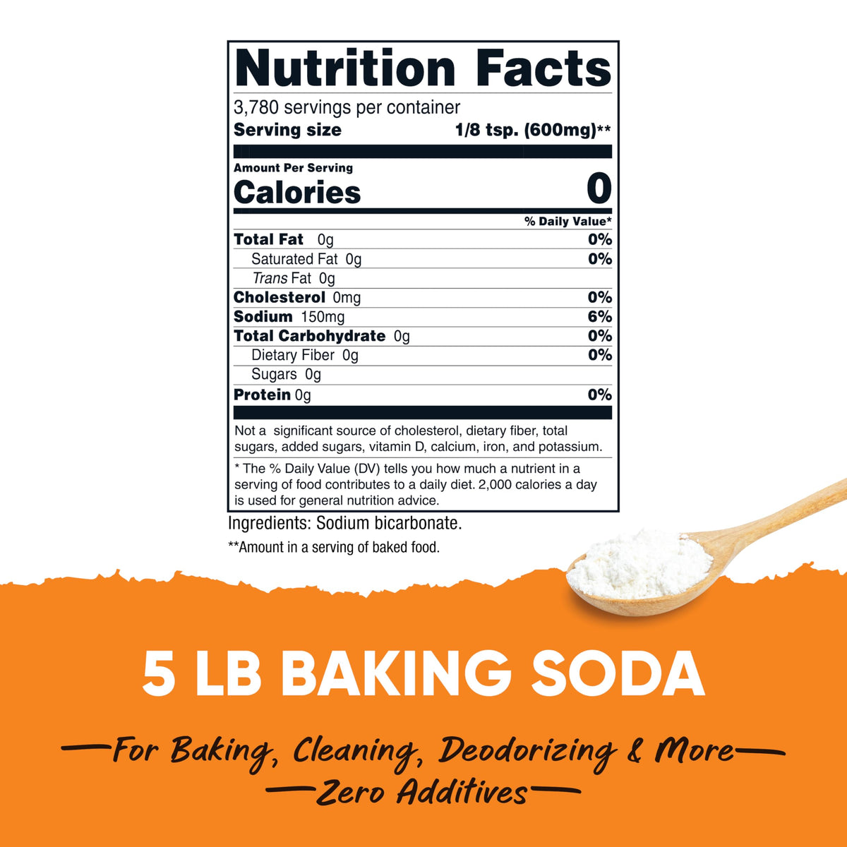 Nutricost Pantry Baking Soda – 5 LBS for Baking, Cleaning & Deodorizing