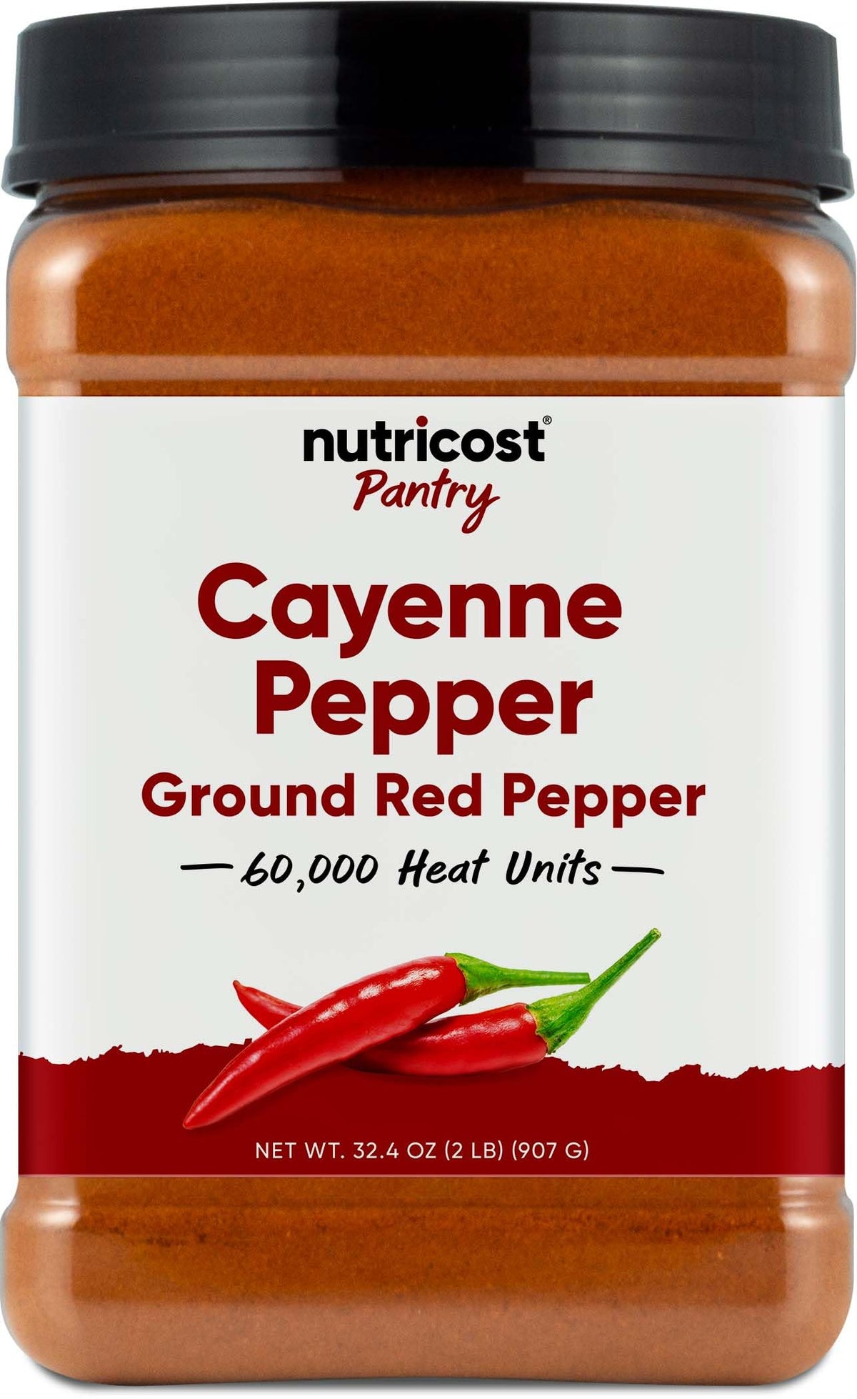 Nutricost Pantry Cayenne Pepper 60,000 HU - 2 lb Ground Red Pepper (Vegan, Gluten-Free, GMO-Free)