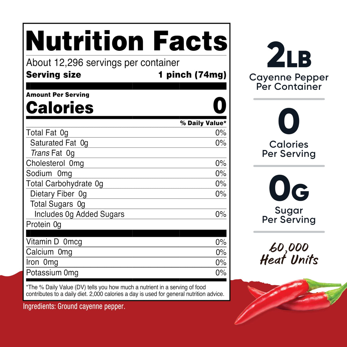 Nutricost Pantry Cayenne Pepper 60,000 HU - 2 lb Ground Red Pepper (Vegan, Gluten-Free, GMO-Free)