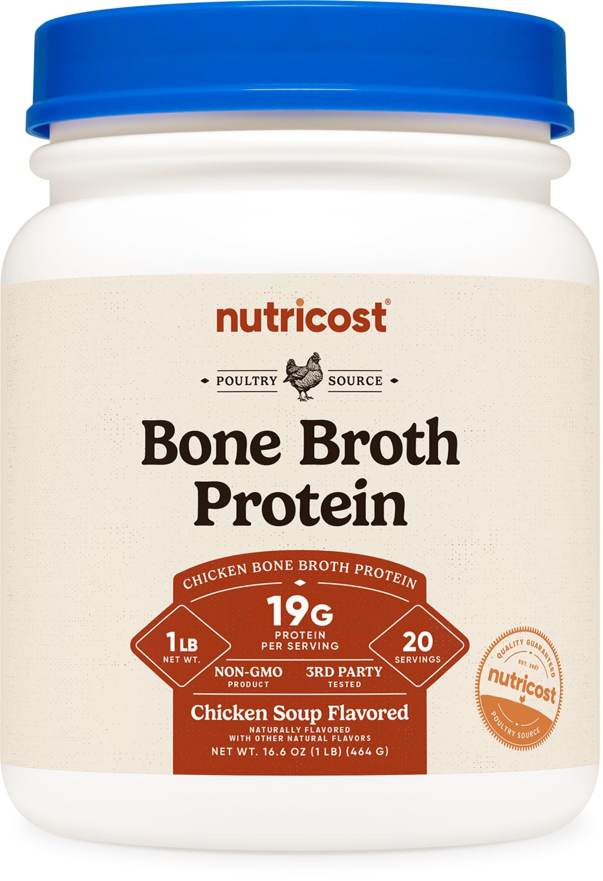 Nutricost Chicken Bone Broth Protein Powder — Chicken Soup Flavor, 20 Servings