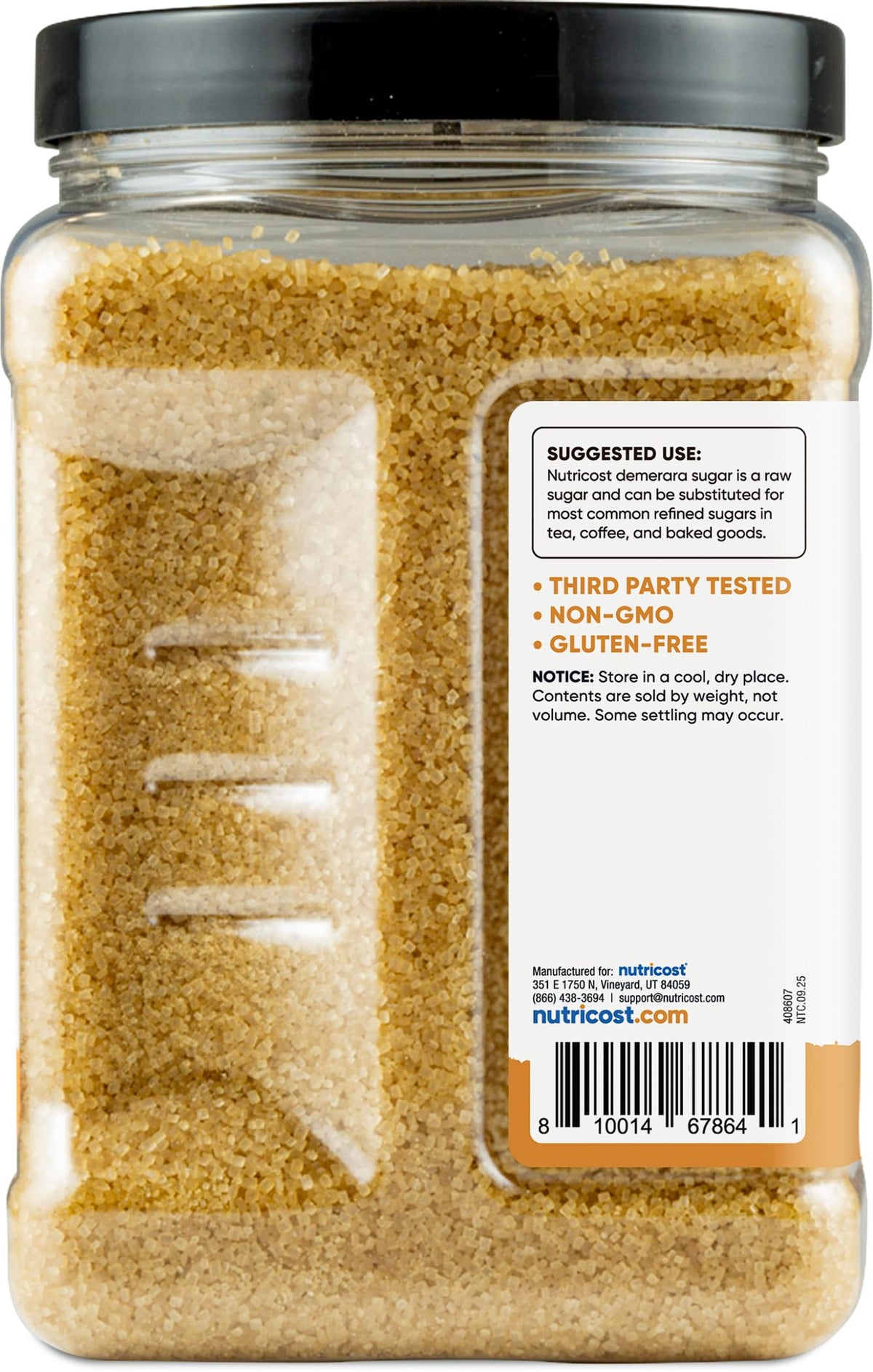 Nutricost Pantry Unrefined Demerara Sugar (4 lb) – Rich Flavor for Baking & Beverages