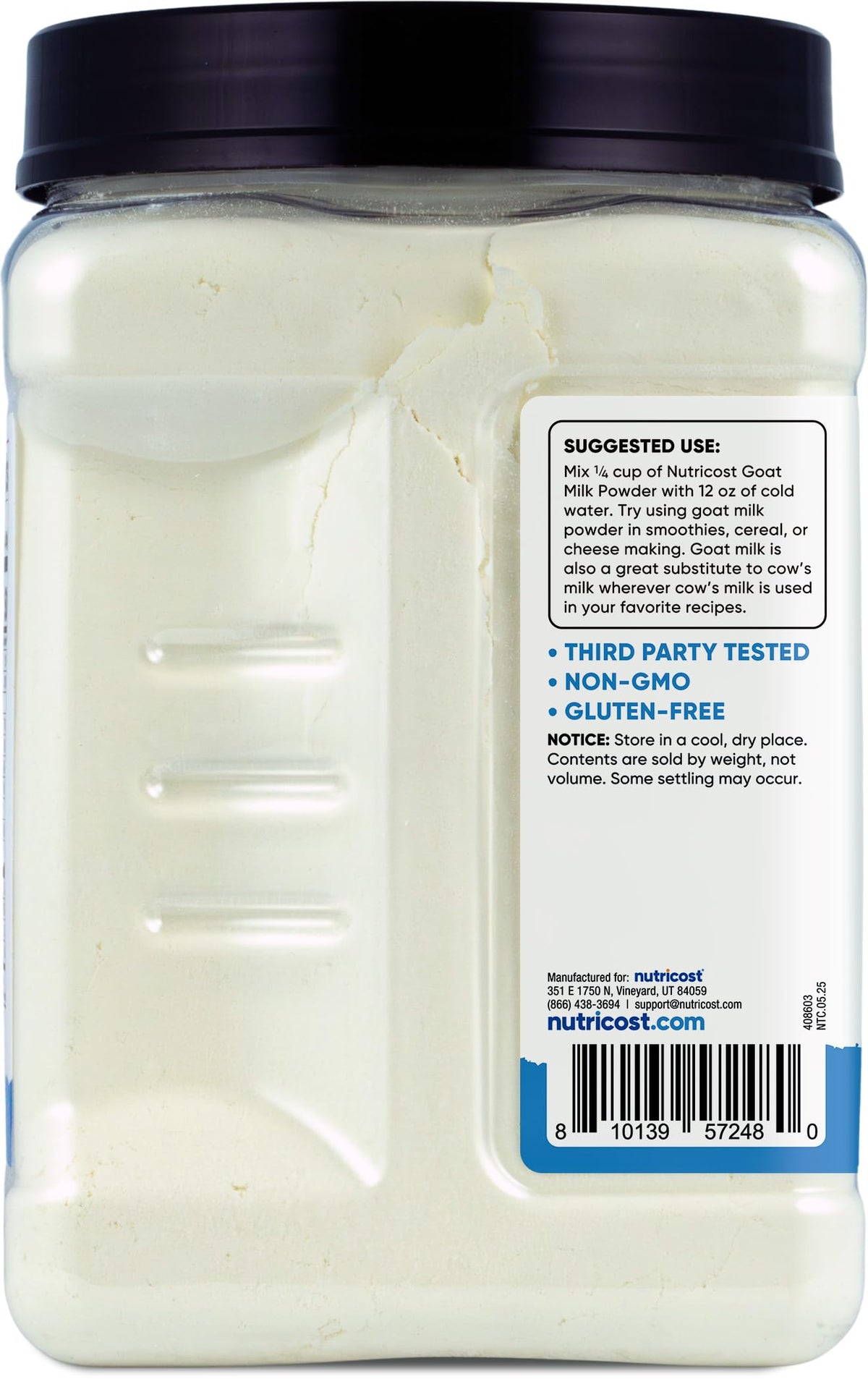 Nutricost Goat Milk Powder 2 lb Unflavored – Gluten-Free, Non-GMO, GMP-Certified