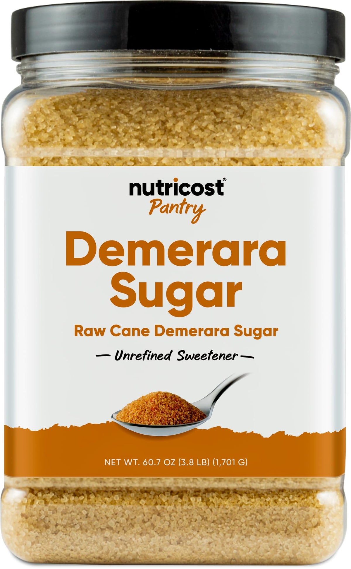 Nutricost Pantry Unrefined Demerara Sugar (4 lb) – Rich Flavor for Baking & Beverages