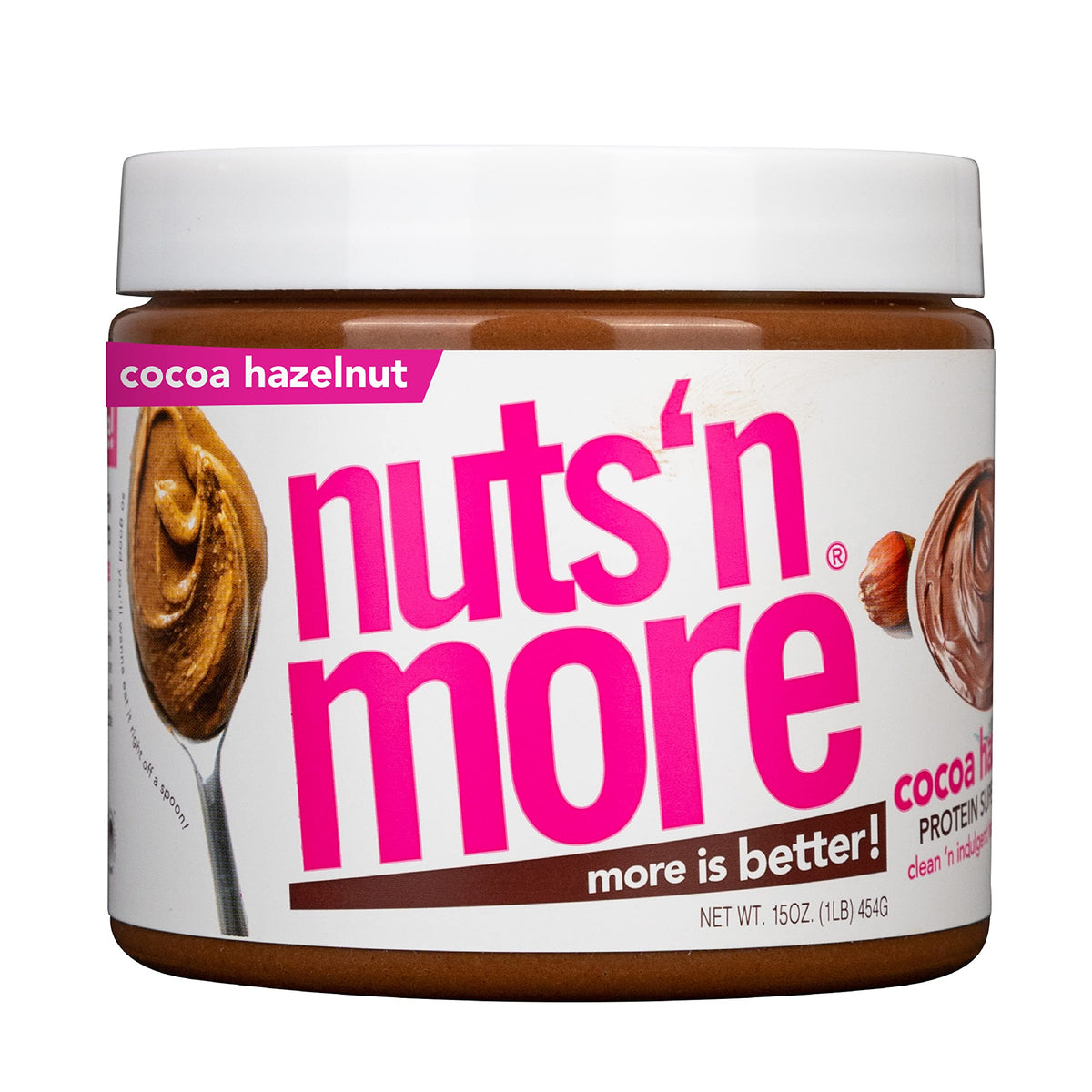Nuts 'N More Cocoa Hazelnut Butter Spread – High Protein Keto Nut Butter (15oz Jar)