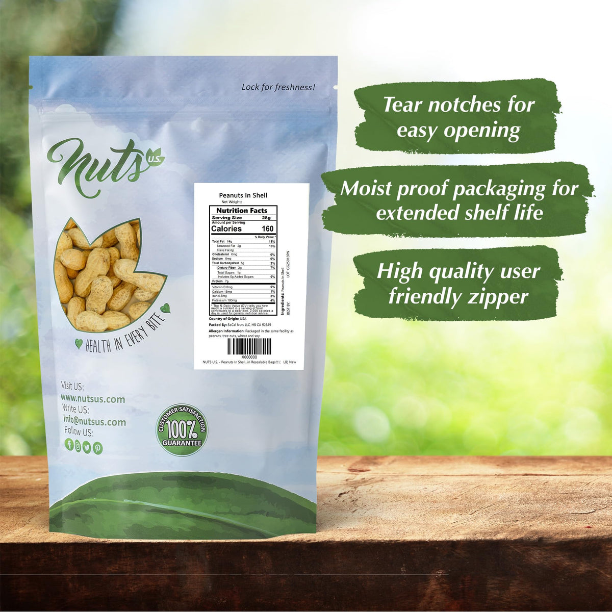 NUTS U.S. Peanuts In Shell – USA-Grown, Non-GMO Raw for Wildlife & Humans | 5 LBS