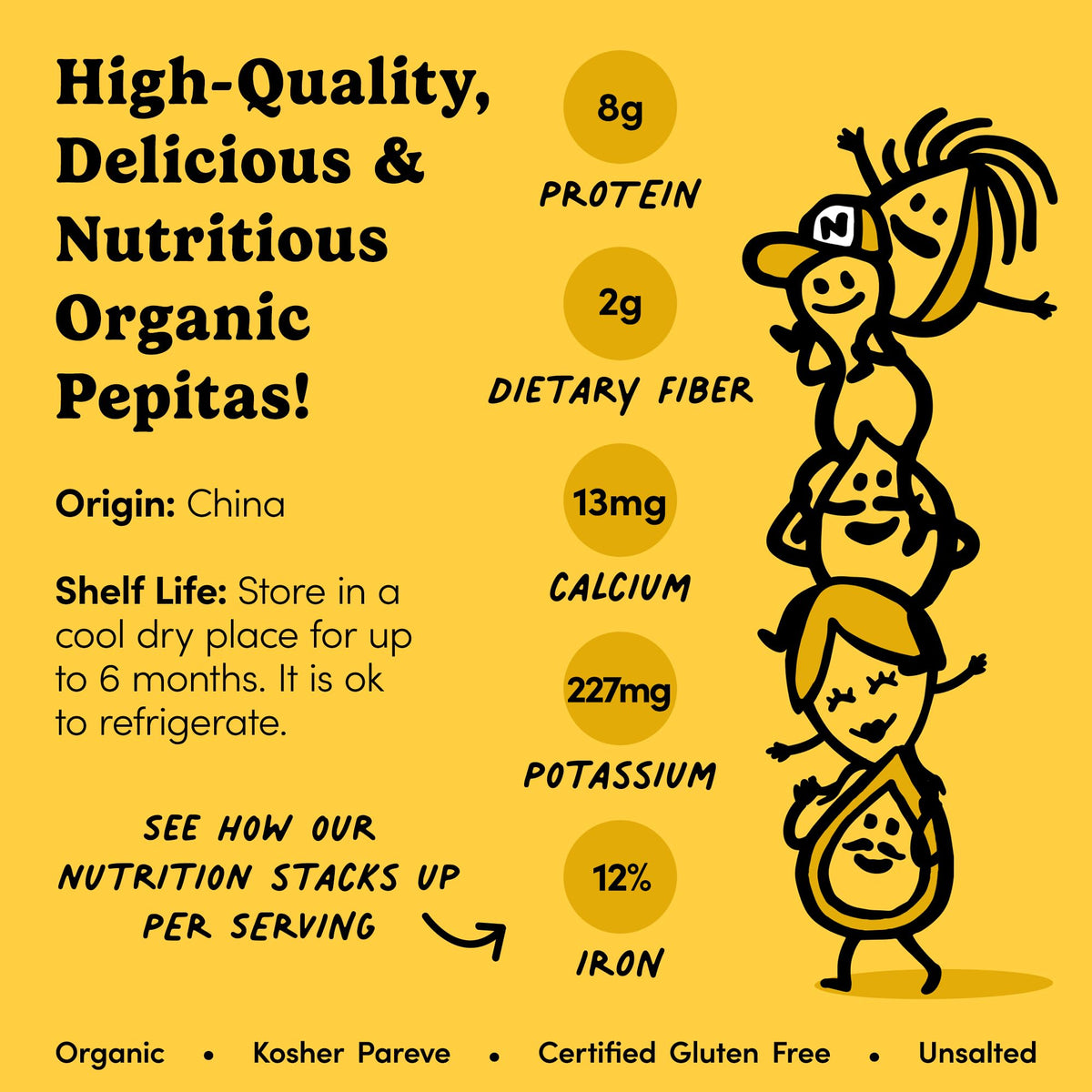 Nuts.com Organic Pumpkin Seeds – 2 lb No-Shell Pepitas (Keto, Vegan, Gluten-Free)