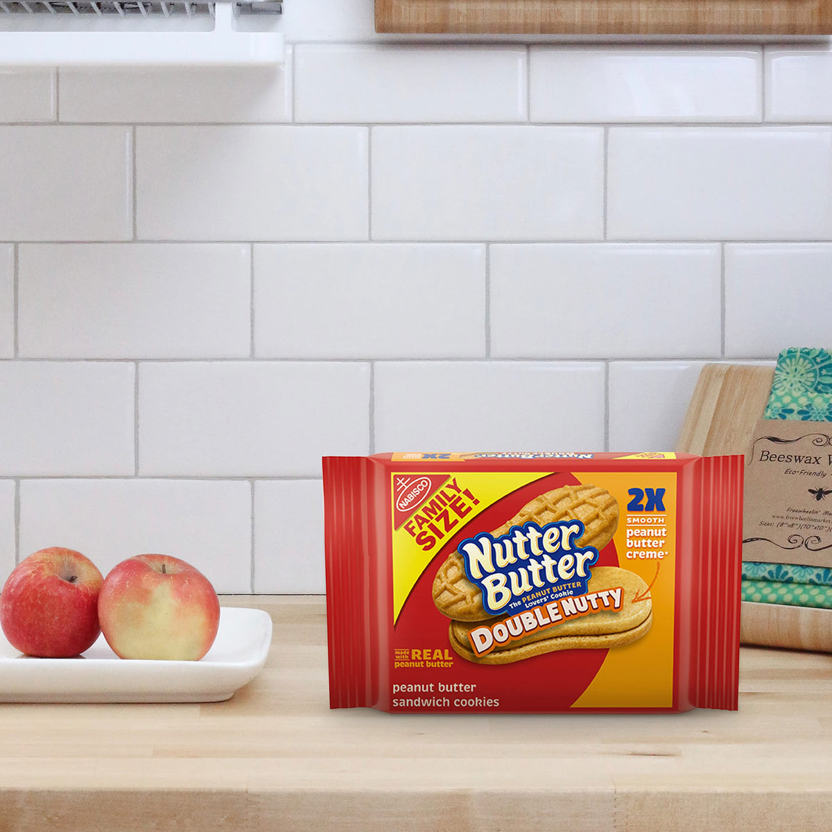 Nutter Butter Double Nutty Peanut Butter Sandwich Cookies – Family Size, 12-15.27 oz Packs