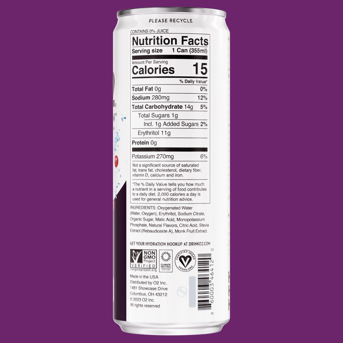 O2 Blackberry Currant Post Workout Recovery Drink | Powerful Electrolyte Hydration