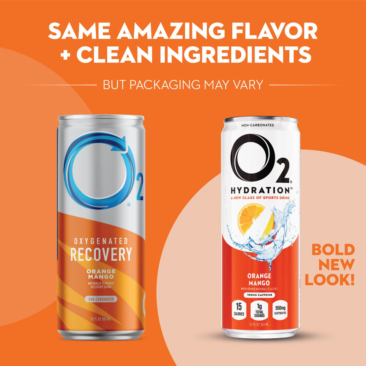 O2 Orange Mango Post-Workout Recovery Drink – Caffeinated Electrolyte Hydration