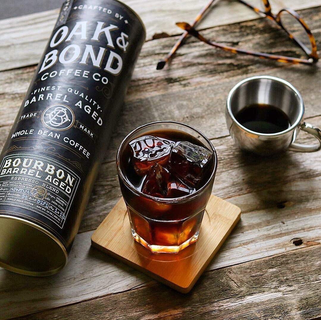 Oak & Bond Espresso Bourbon Barrel-Aged Coffee — Colombia & Brazil Dark Roast, Arabica Whole Bean, 10 oz