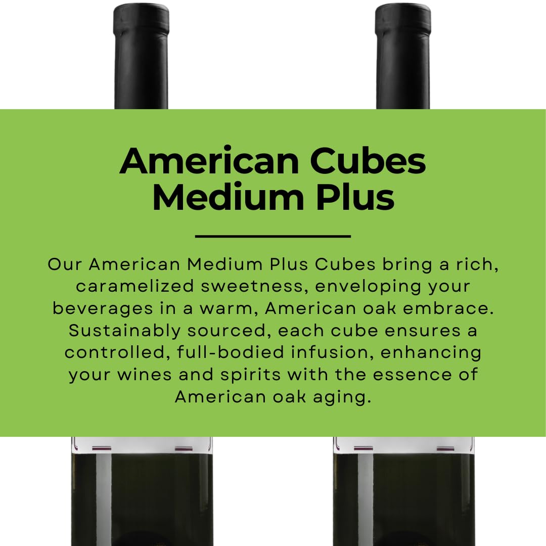 Oak Chips Inc. American Oak Cubes – Medium Plus Toast, 1 lb for Aging Wines, Spirits & Beer