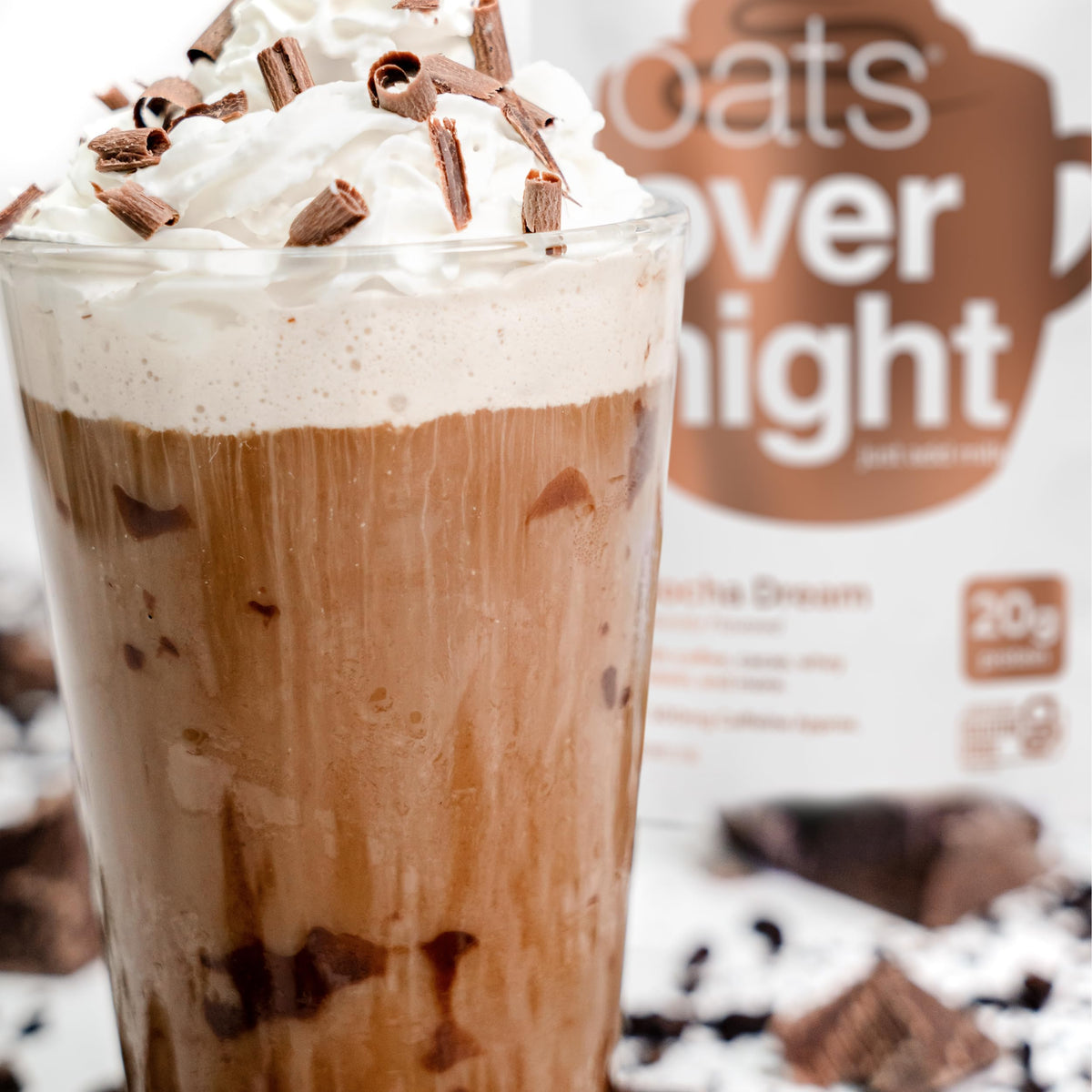 Oats Overnight Mocha Dream – 20g Protein Breakfast Shake, Gluten Free, Non-GMO, 16 Pack