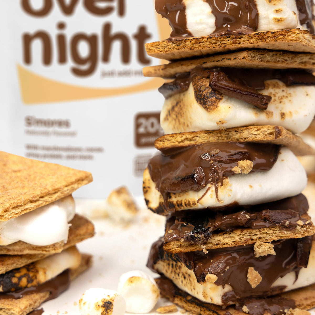 Oats Overnight Smores – 22g Protein Overnight Oats, Gluten Free, Non-GMO (8 Pack)