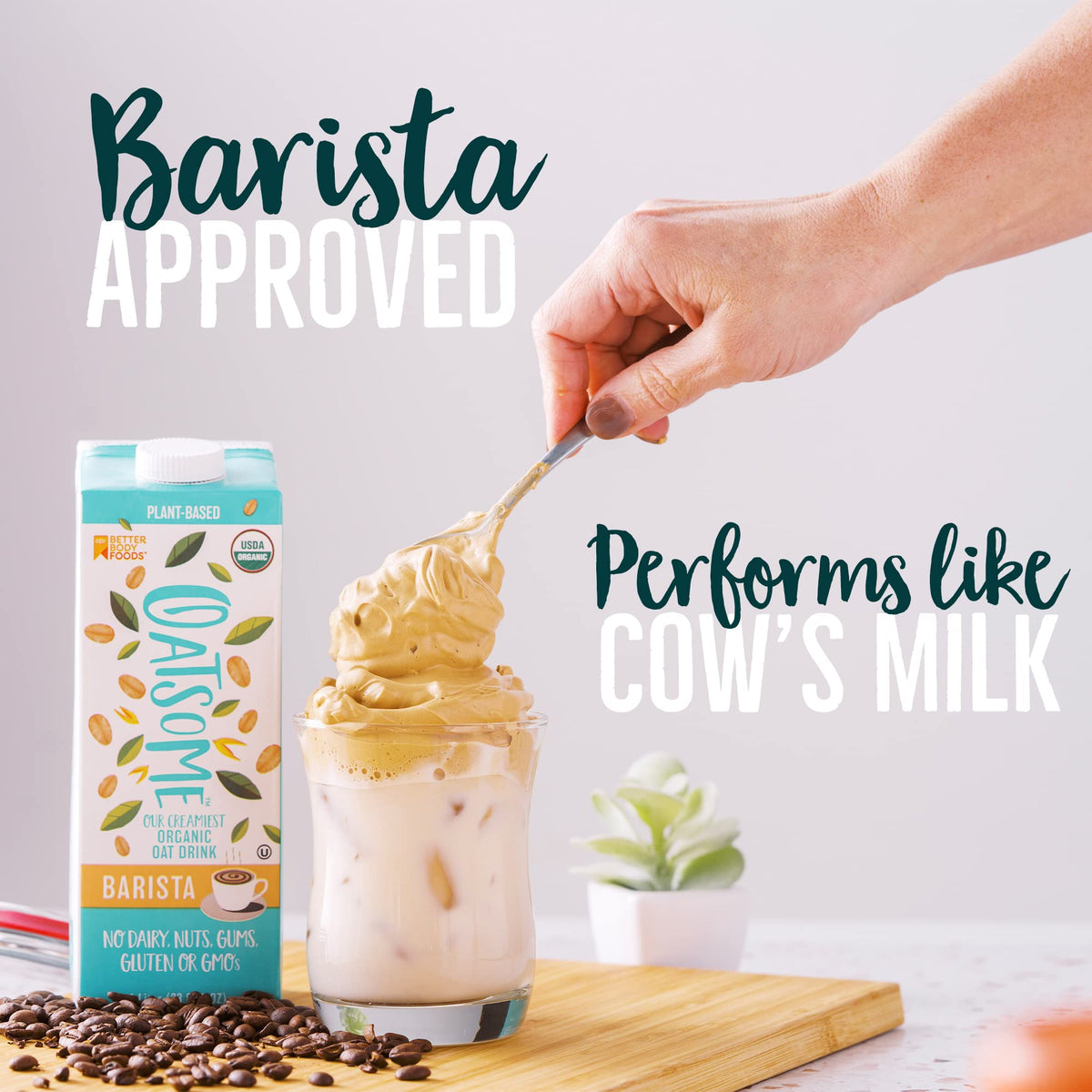 Oatsome Organic Oat Milk Barista Blend – Gluten-Free & Dairy-Free (6 Pack, 33.8 fl oz each)