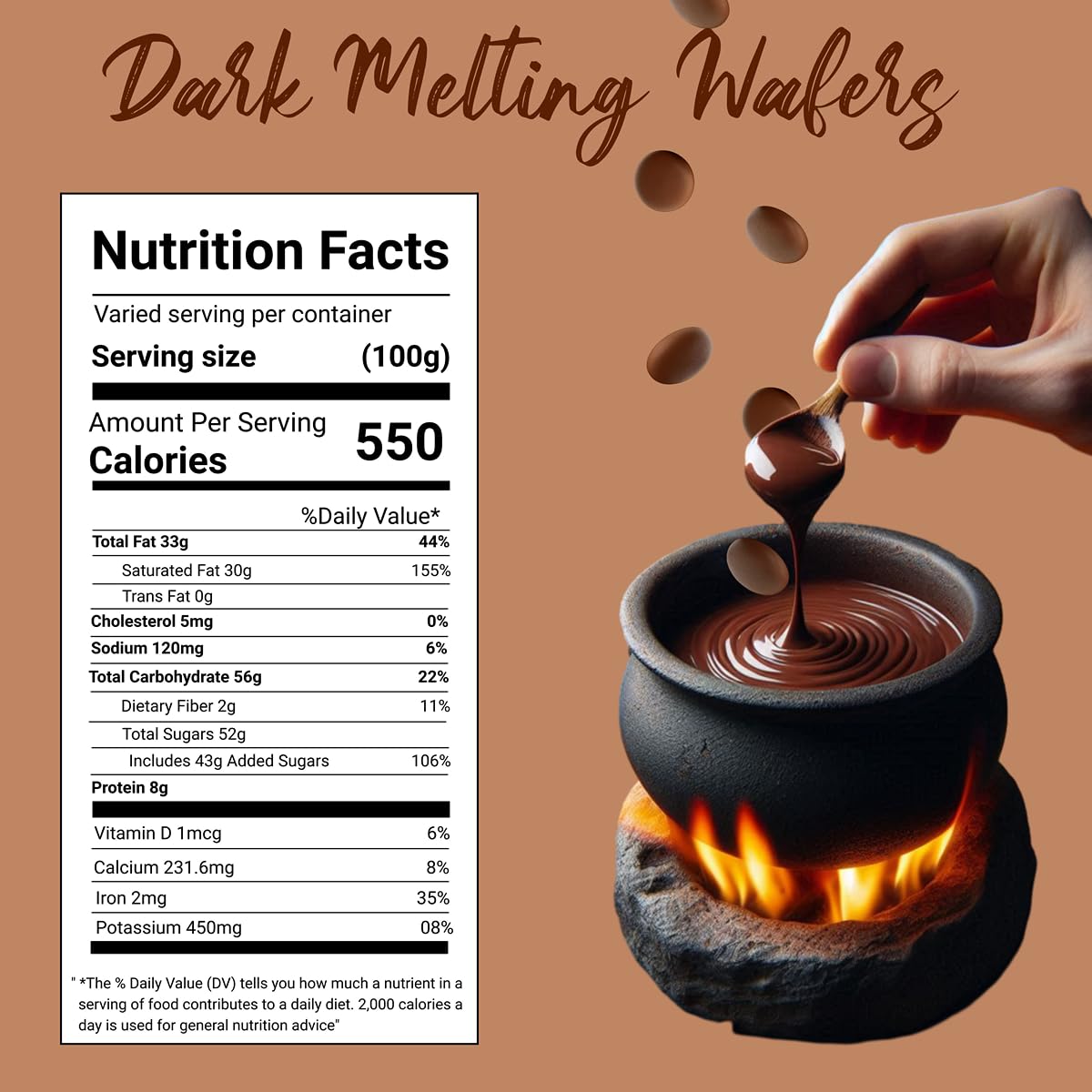 OBELYS Cocoa Dark Chocolate Melts - 5 lb Bag for Dipping, Molding & Baking