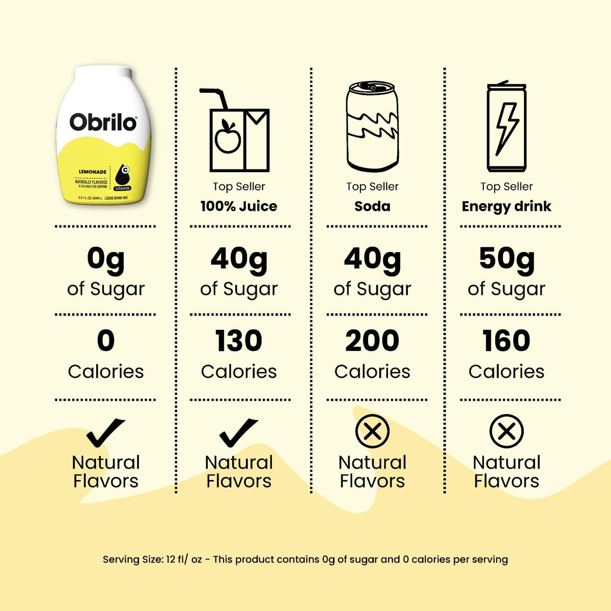 Obrilo Water Enhancer Drops - Zero Sugar, Dye Free, Naturally Flavored (2.0 fl oz x 10 Bottles)