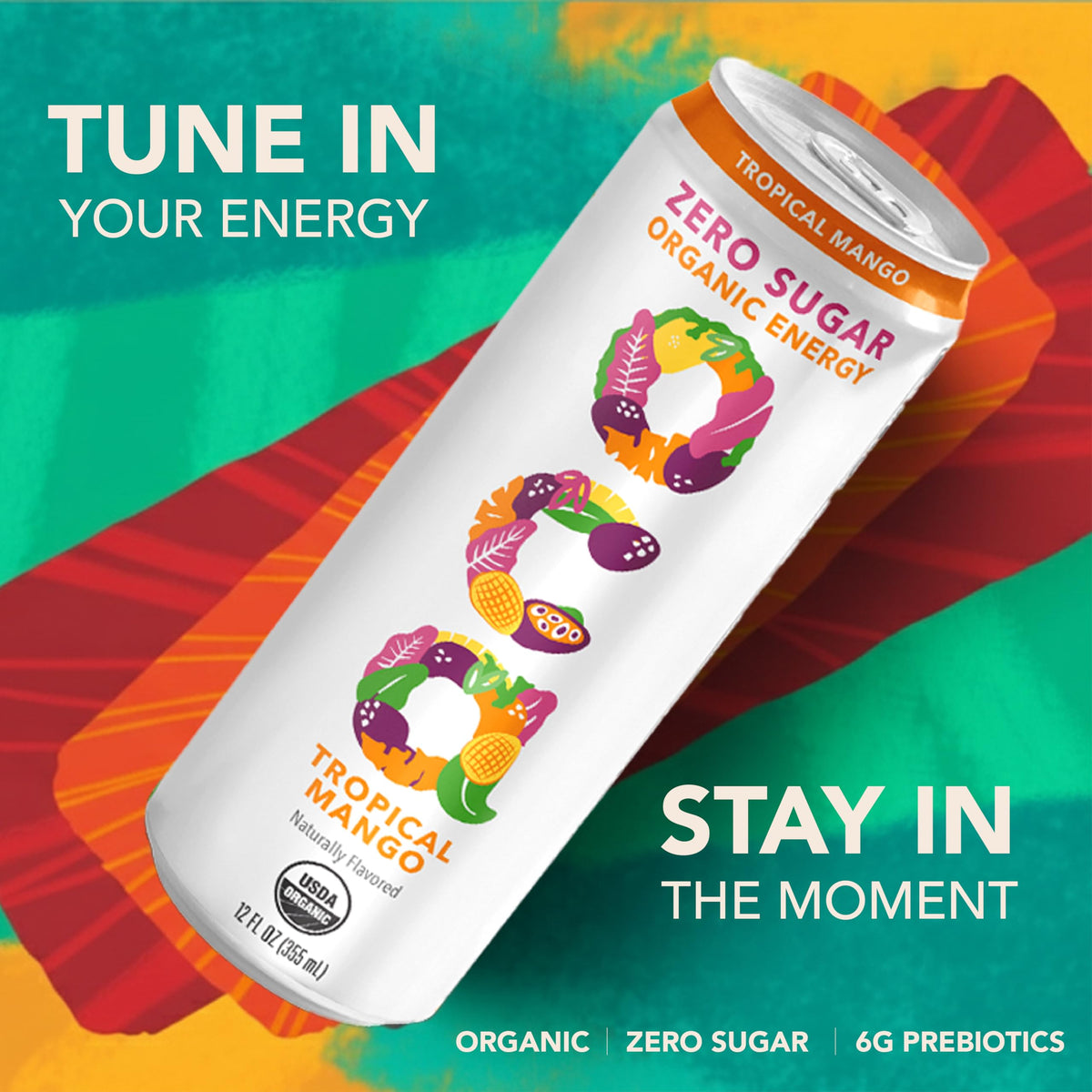 OCA Zero 3-Flavor Variety Pack – Berry Acai, Tropical Mango & Strawberry Watermelon | Organic Energy Drink, Zero Sugar, Vegan, Gluten-Free, 12 fl oz (12-pack)