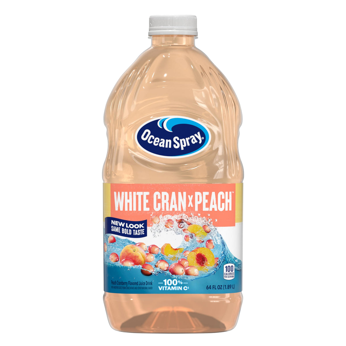 Ocean Spray White Cran-Peach Juice Drink 64 fl oz Bottle (Pack of 8)