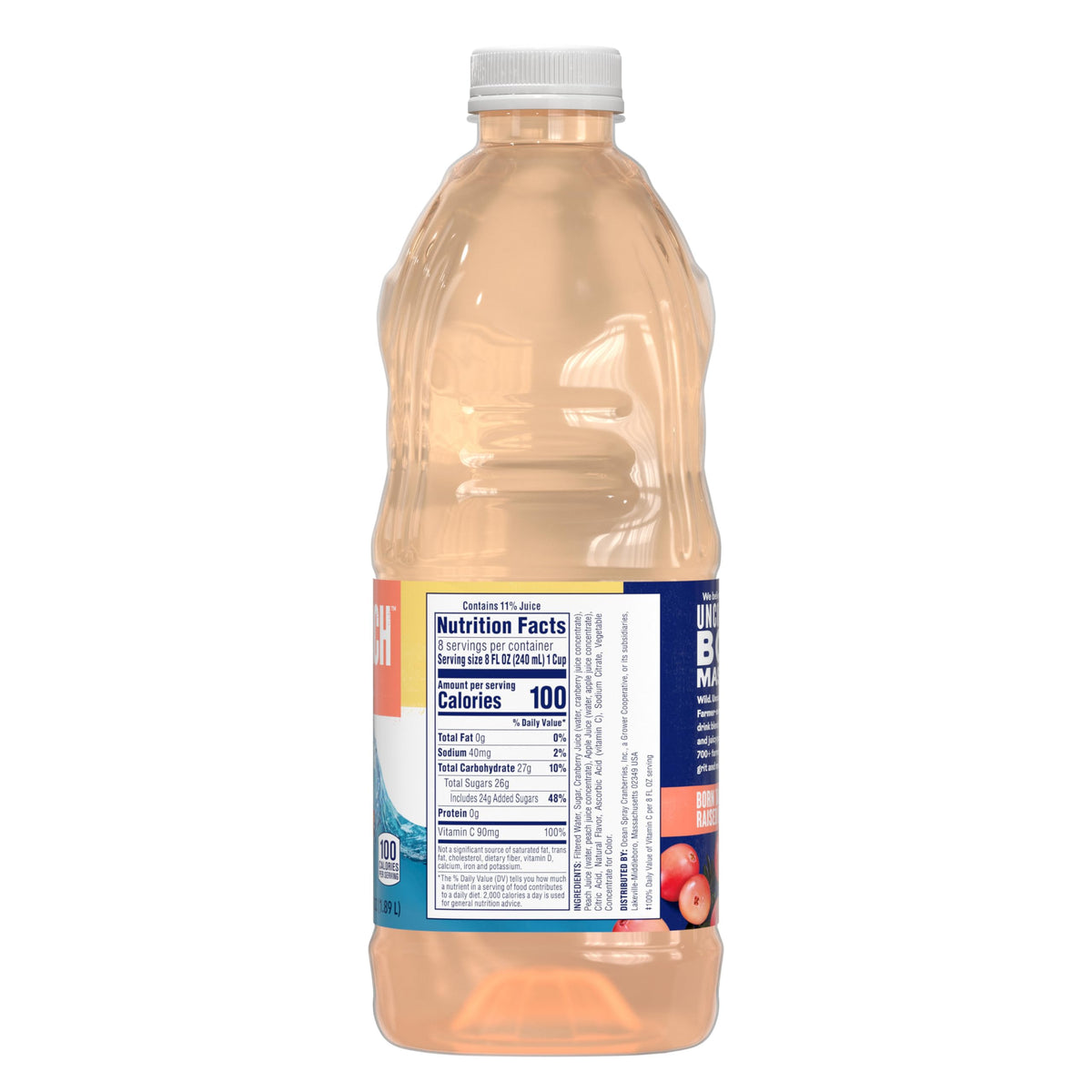 Ocean Spray White Cran-Peach Juice Drink 64 fl oz Bottle (Pack of 8)