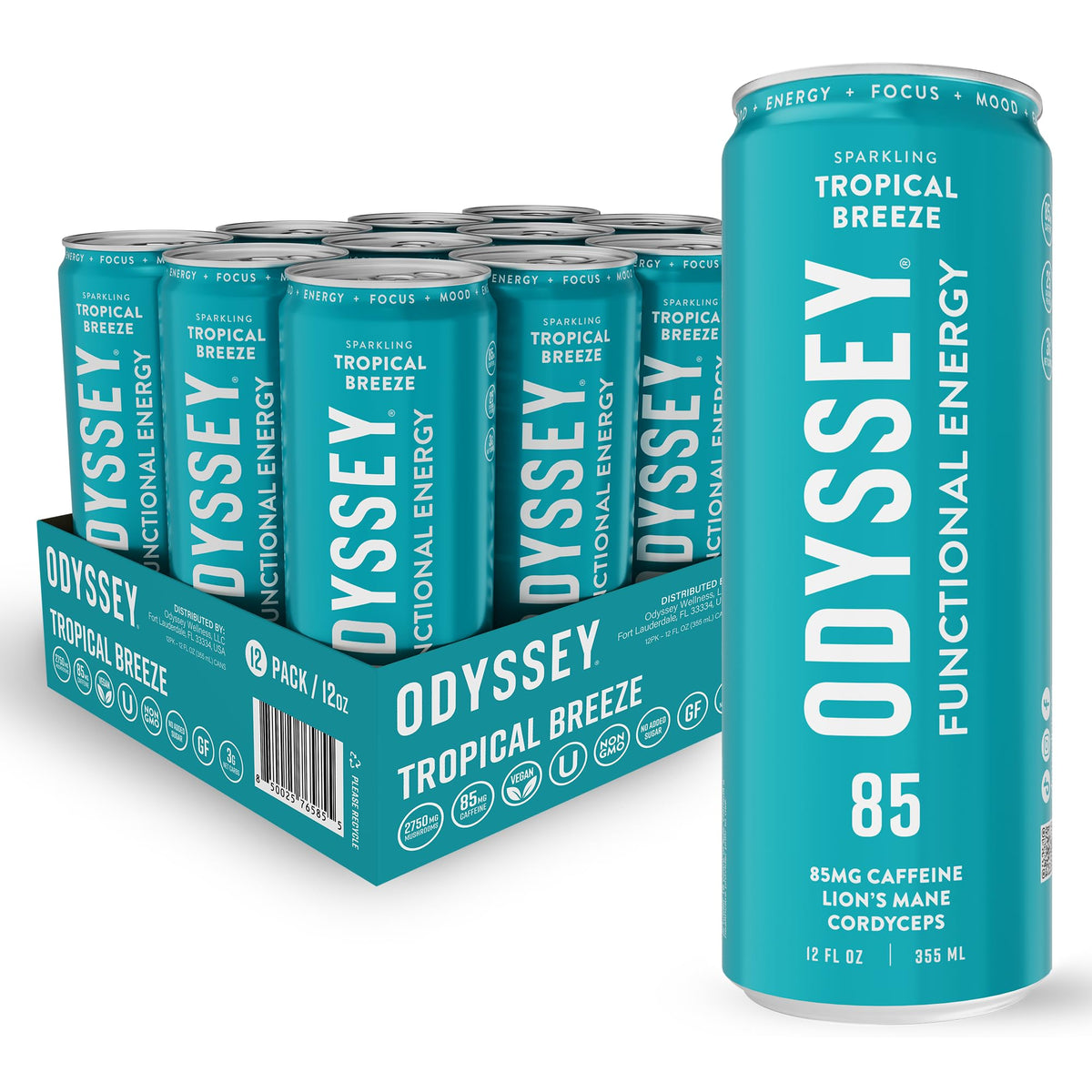 Odyssey Elixir Functional Energy Drink – Focus, Cognition & Mood Support (12 Pack)