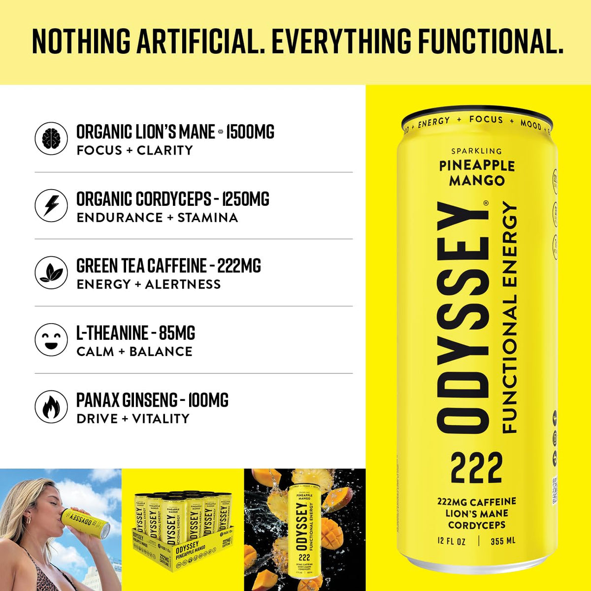 Odyssey Elixir Functional Energy Drink – Focus, Cognition & Mood Support (12-Pack)