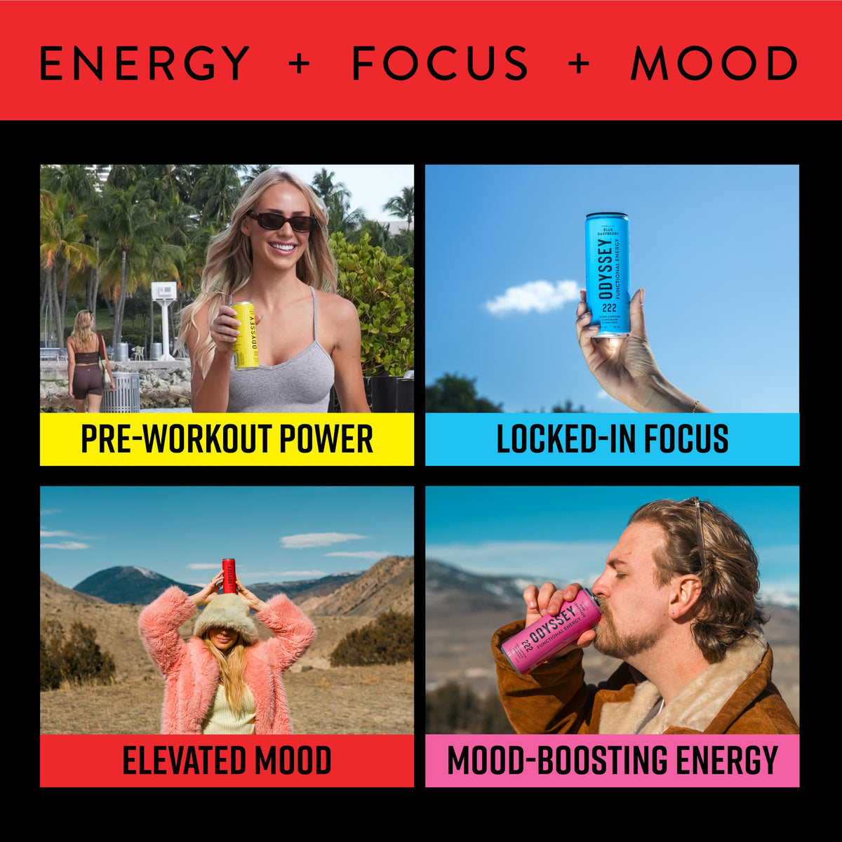 Odyssey Elixir Functional Energy Drink – Focus, Cognition & Mood Support (12-Pack)