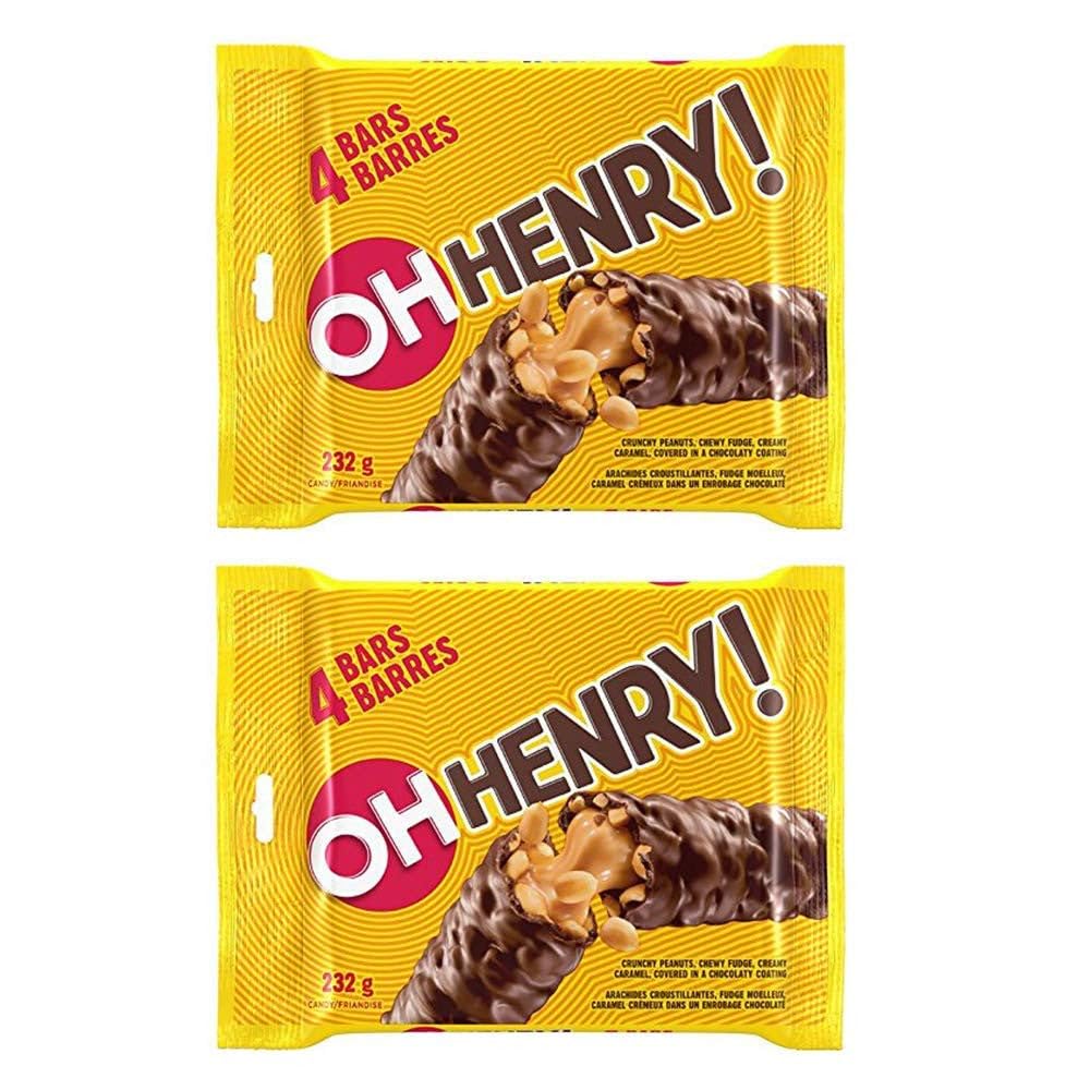 Oh Henry! 4 Full Sized Chocolate Bars – 232g/8.18oz, 2-Pack Imported from Canada