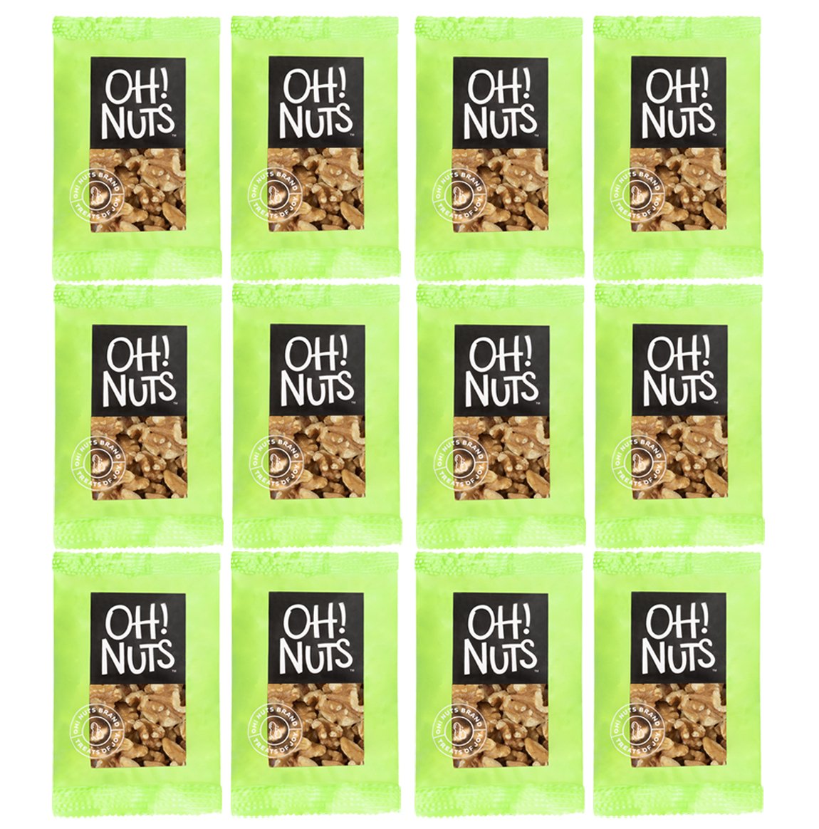 Oh! Nuts Walnuts Raw – 12 On-the-Go 1.5 oz Snack Pouches (Kosher Certified)