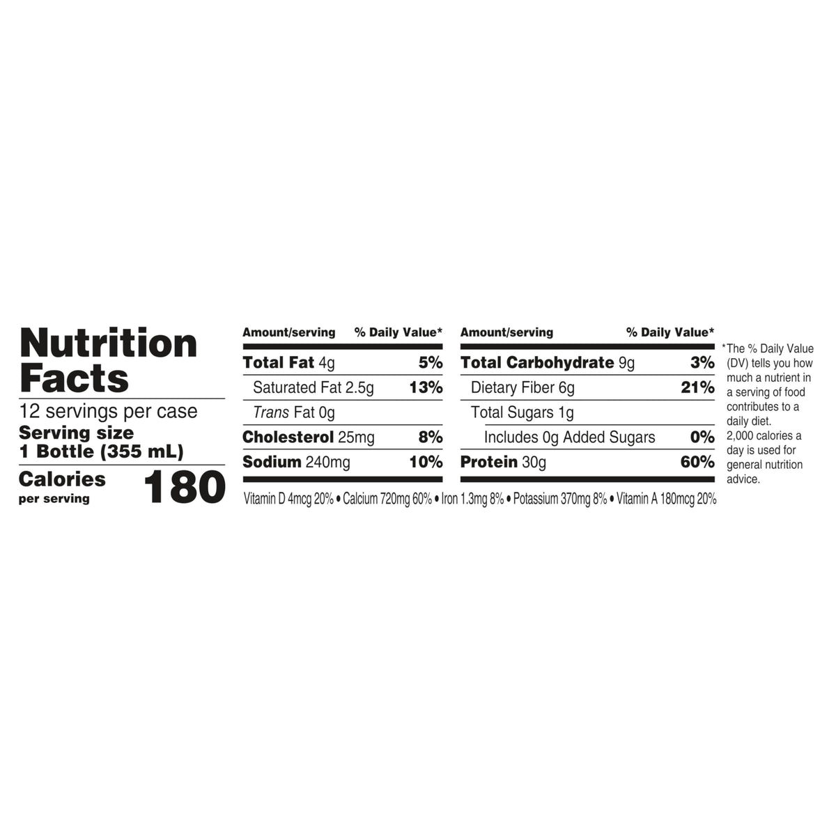 Oikos Chocolate Protein Shake – 30g Protein, Shelf-Stable Ready-to-Drink, 12 fl oz Pack