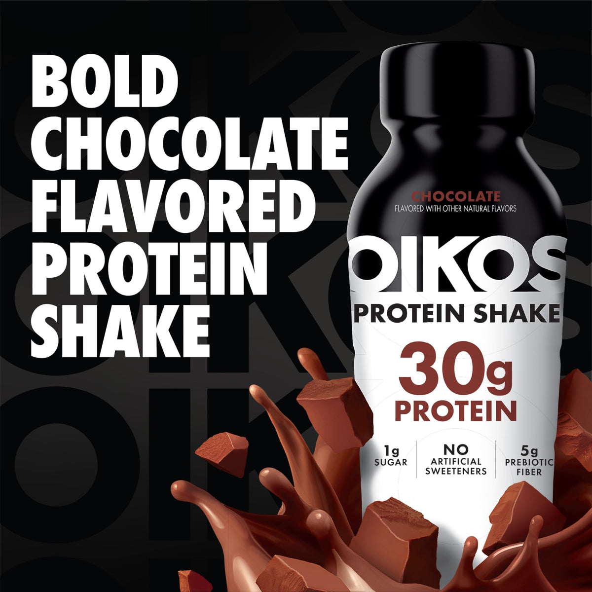 Oikos Chocolate Protein Shake – 30g Protein, Shelf-Stable Ready-to-Drink, 12 fl oz Pack