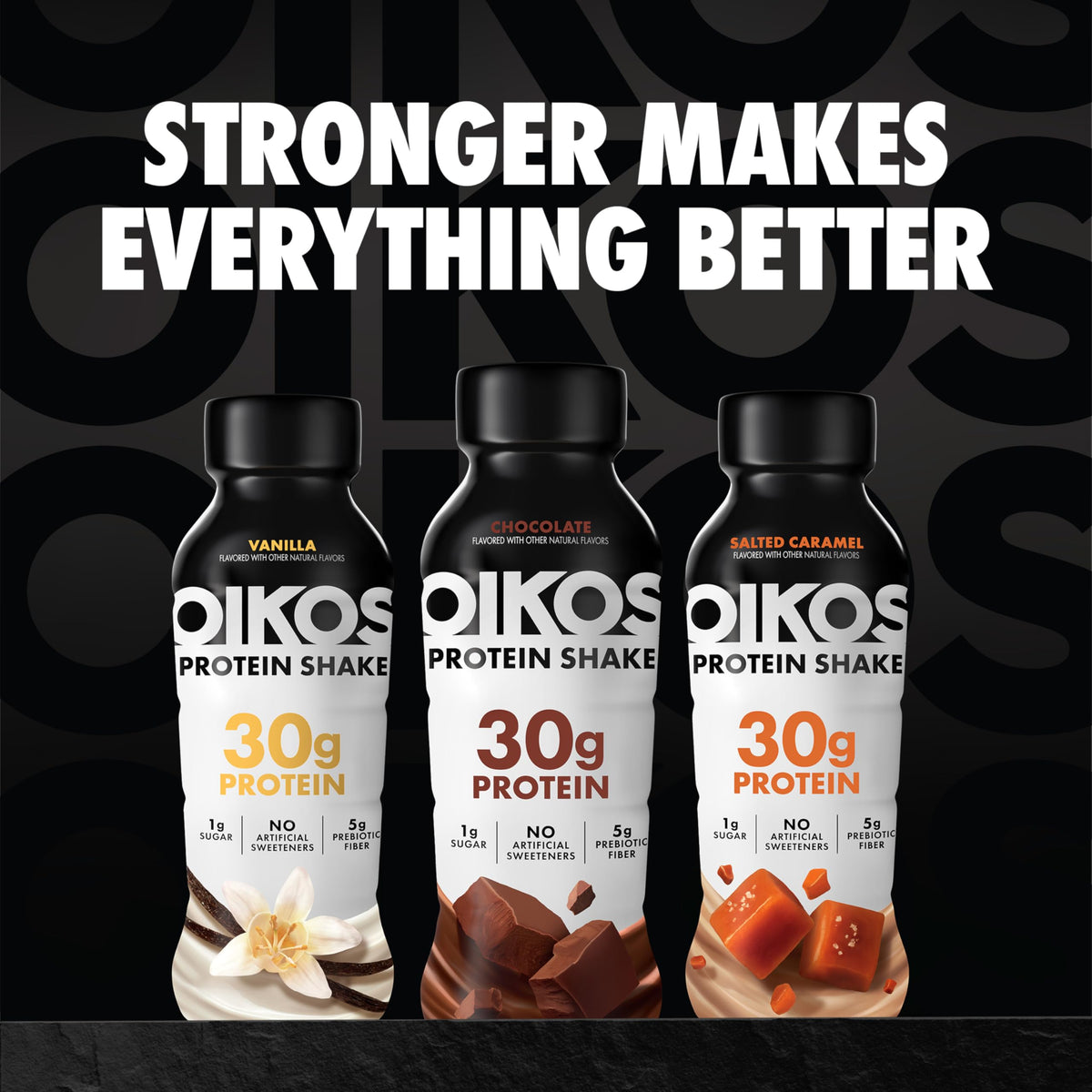 Oikos Vanilla Protein Shake — 30g Protein, Shelf-Stable Ready-to-Drink, 12 Bottles