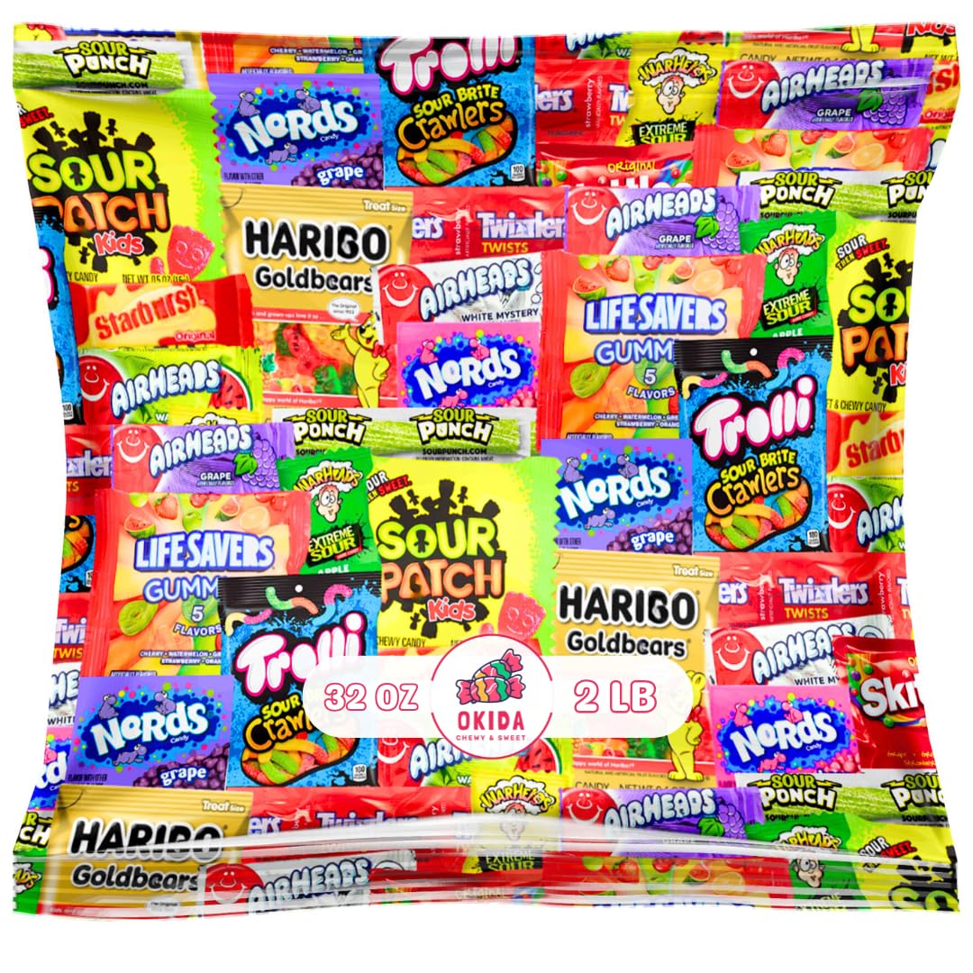 Okida Assorted Candy Variety Pack – 32 oz, Individually Wrapped Party Candies