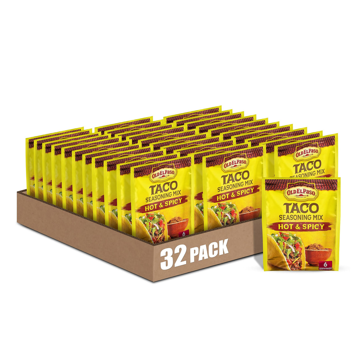 Old El Paso Hot & Spicy Taco Seasoning Pack - 32 x 1 oz