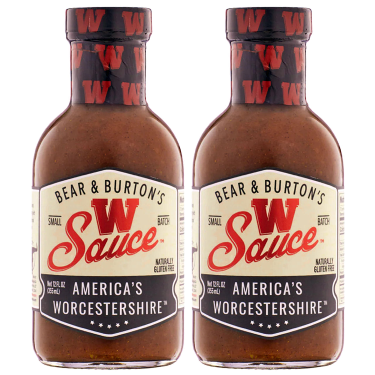 Bear and Burton's W Sauce | Distinctive Worcestershire for Steaks, Dressings & Marinades | 12 oz Pack of 2 | Old Florida Sauce Co.
