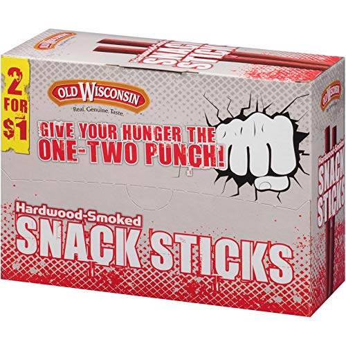 Old Wisconsin Honey Turkey Snack Sticks – High Protein, Low Carb, Gluten Free, 42-Count Box