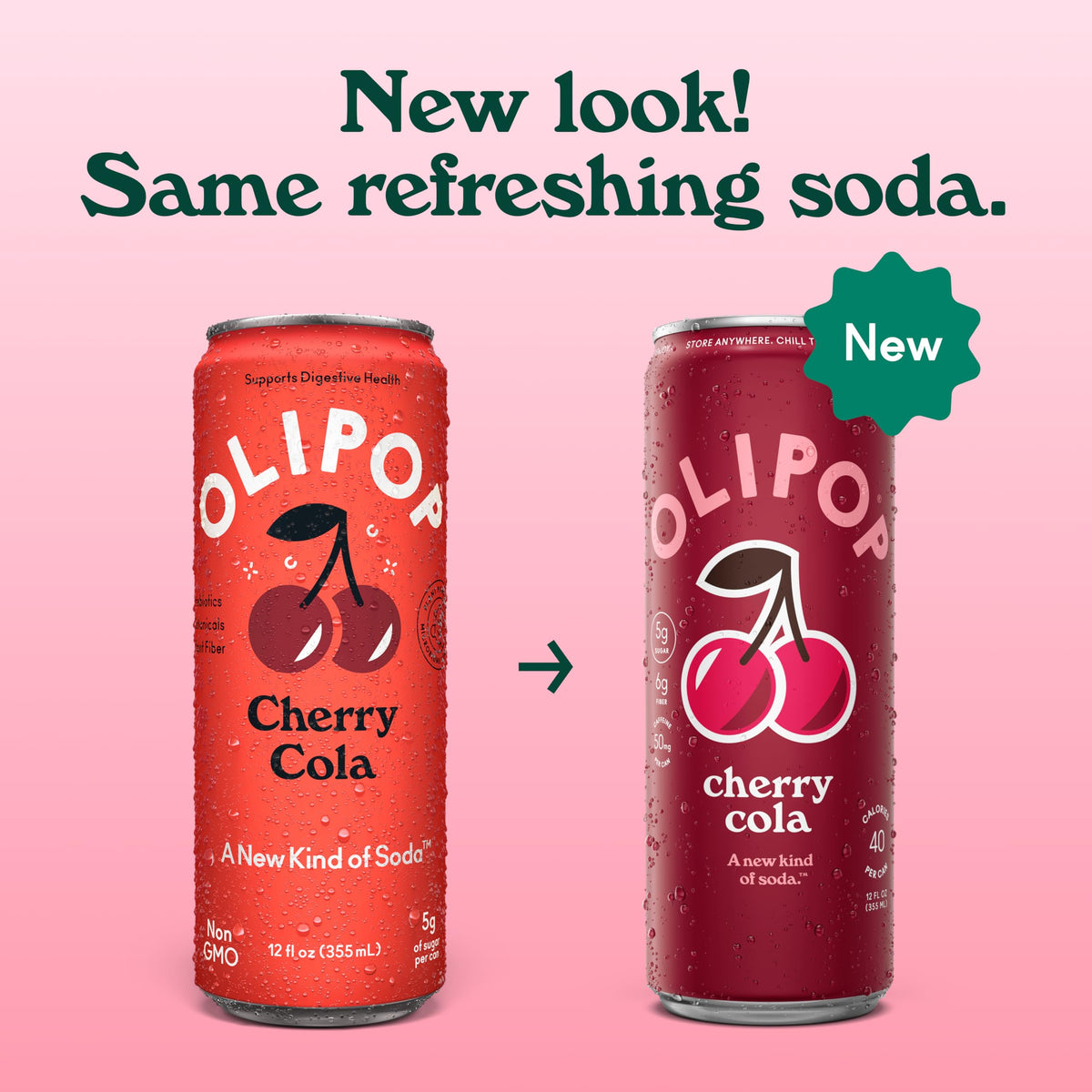 OLIPOP Cherry Cola Pantry Pack – Prebiotic Soda with Fiber, Gluten Free