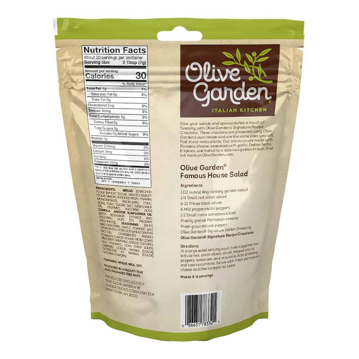Olive Garden Garlic & Romano Croutons | 5 oz Pack of 9 | Crunchy Salad Topper