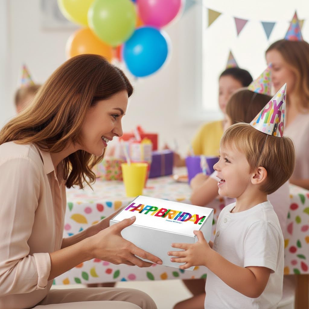 OMCookie Birthday Party Large Brownies Gift Box – Nut Free, Kosher Pareve, Individually Wrapped